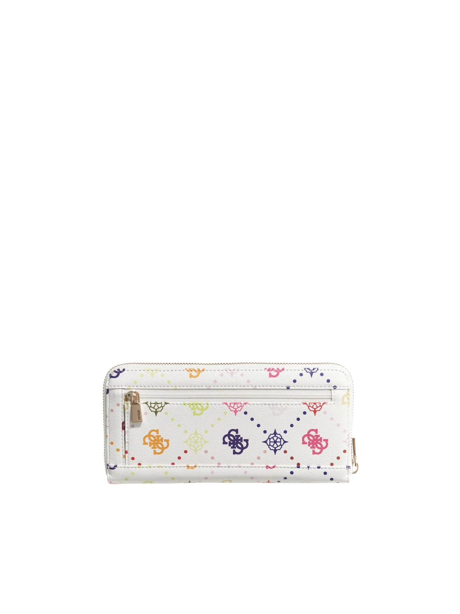 Portafoglio Guess bianco con impunture e logo 4G arcobaleno - Image 2