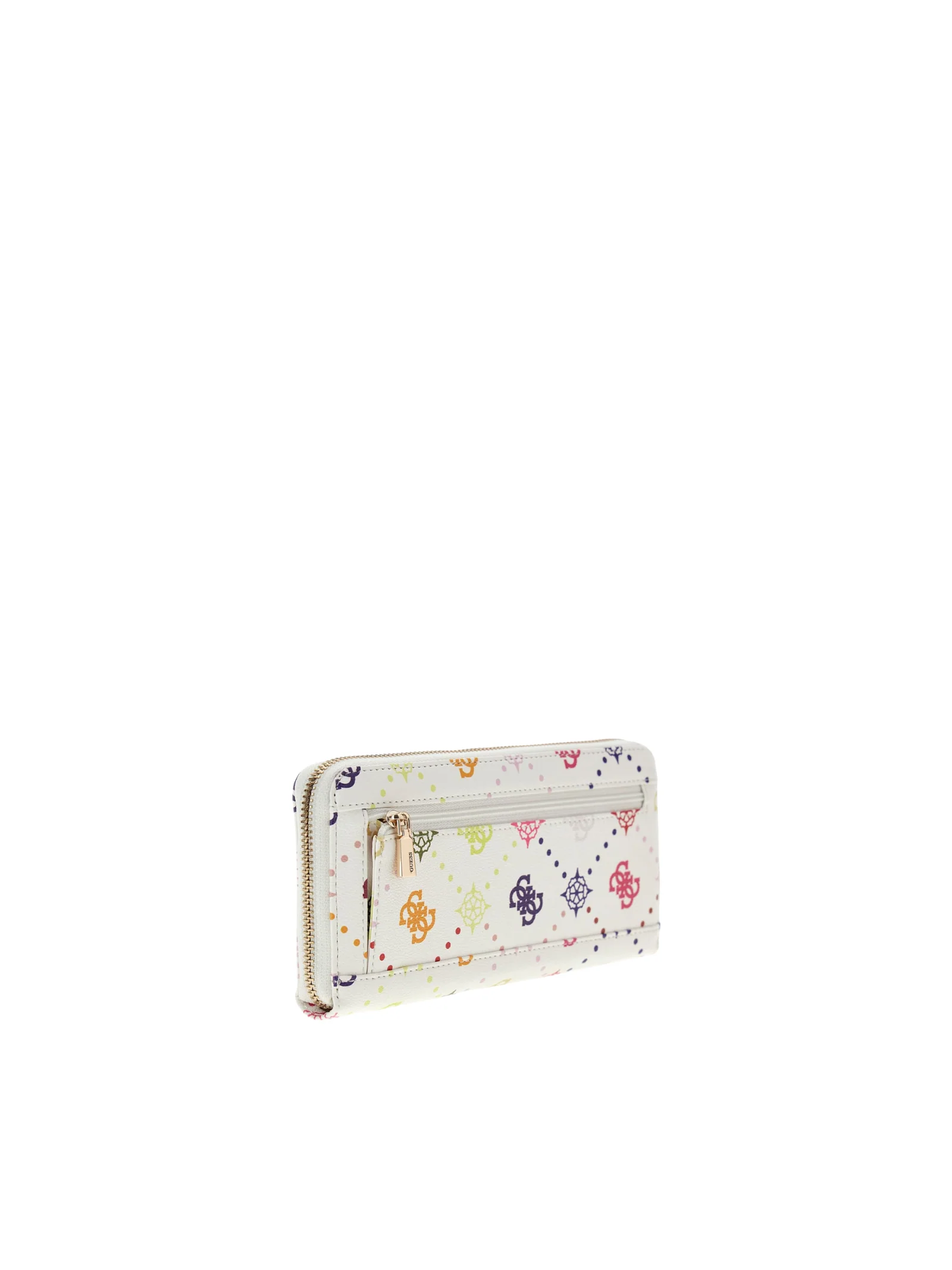 Portafoglio Guess bianco con impunture e logo 4G arcobaleno - Image 3