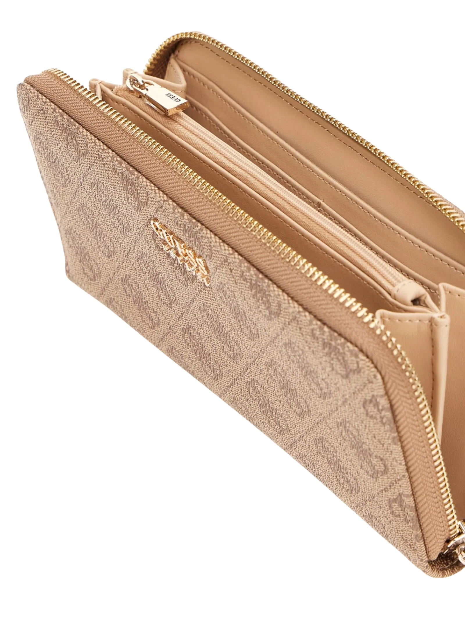 Portafoglio Guess marrone con logo 4G all over - Image 3