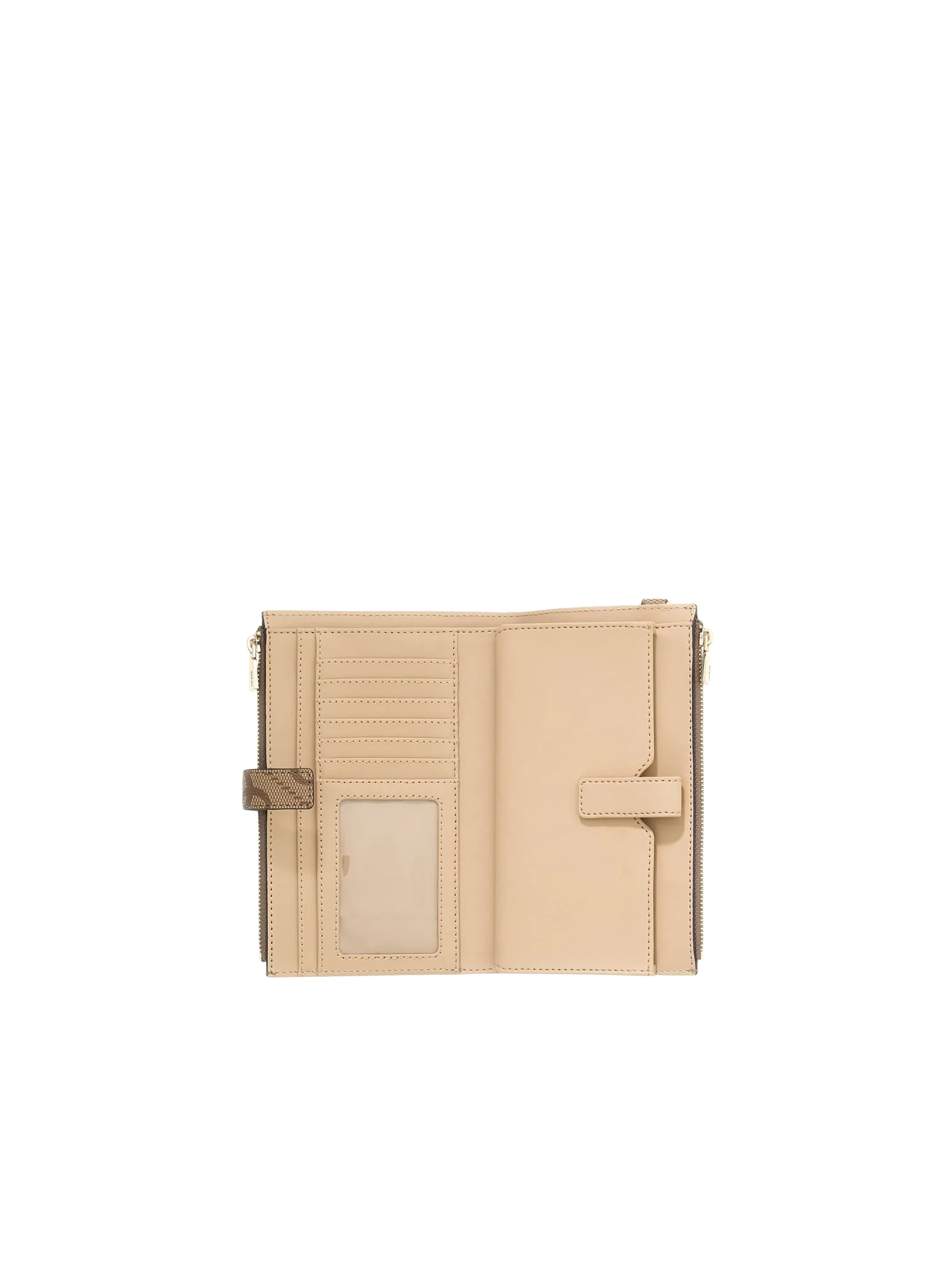 Portafoglio Guess marrone con logo triangolare e chiusura a scatto - Image 4
