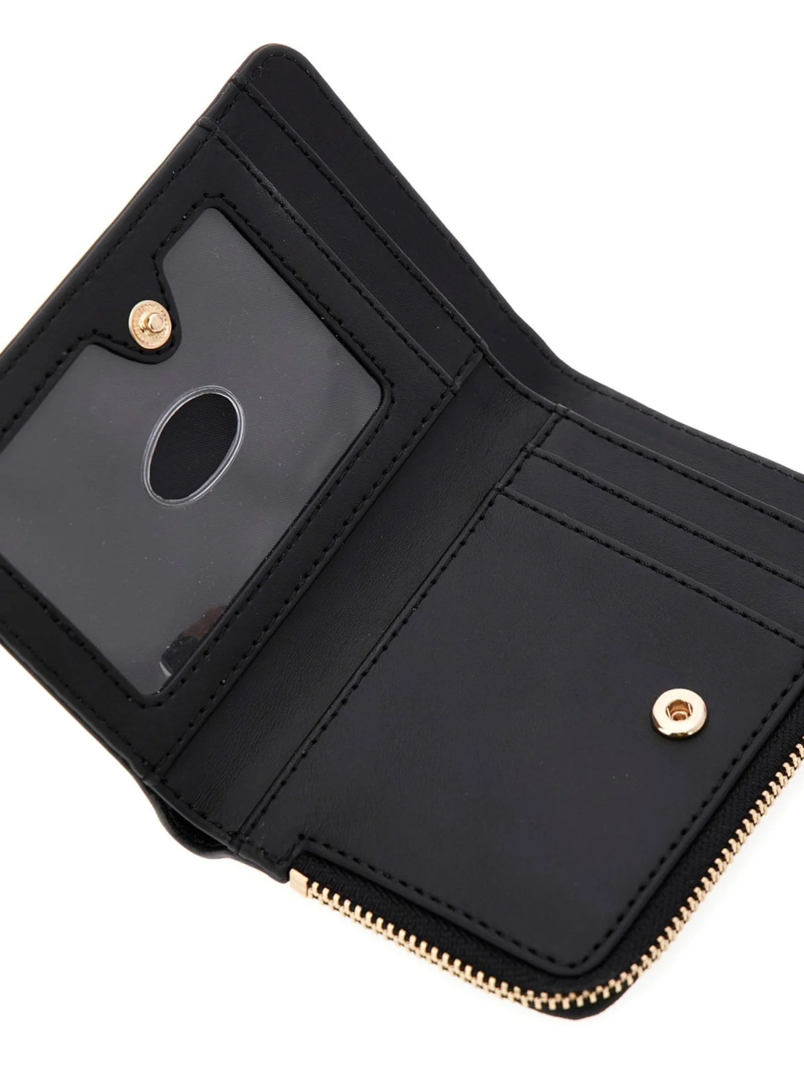 Portafoglio Guess nero con bottone a scatto e zip - Image 3