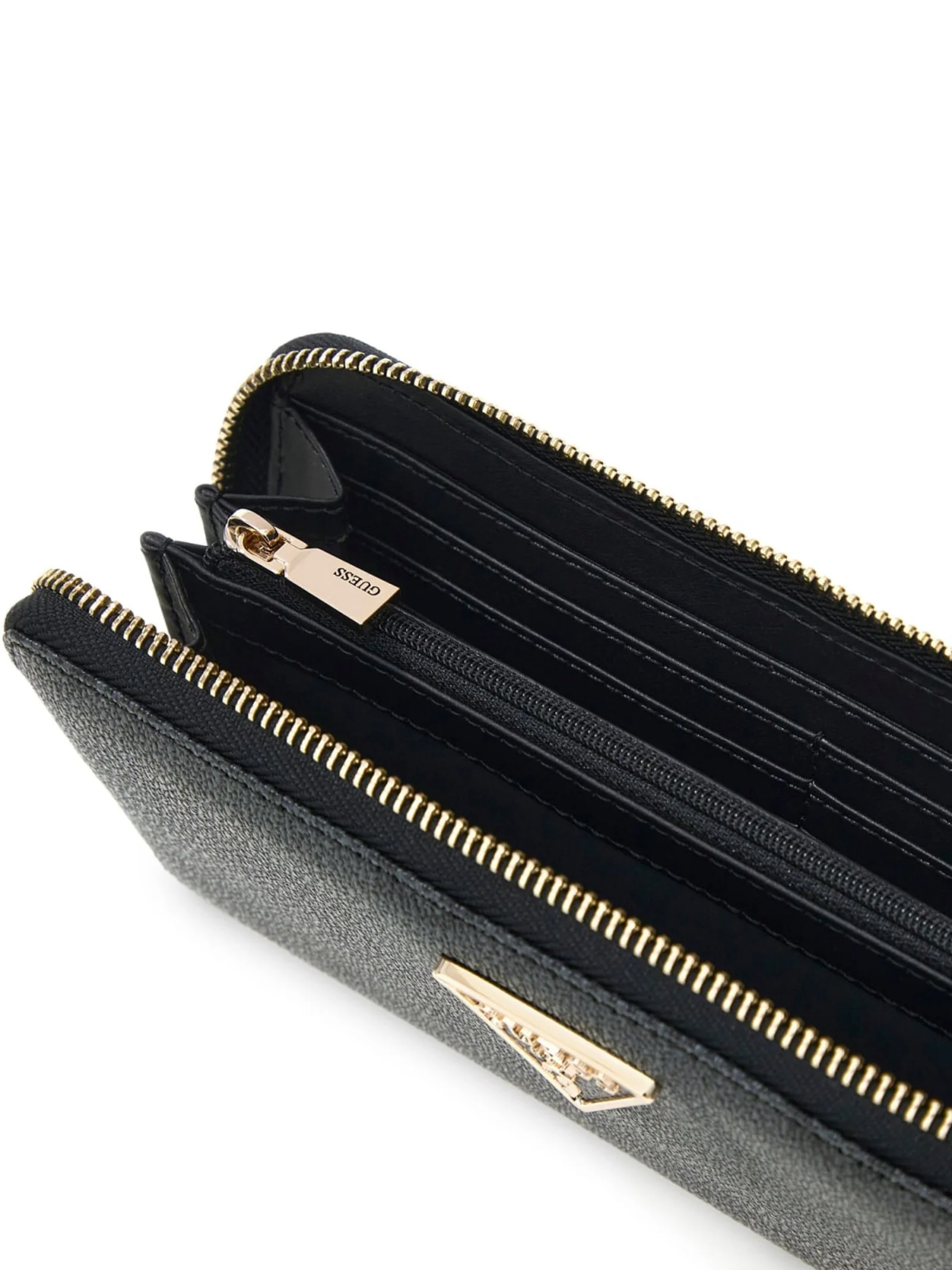 Portafoglio Guess nero con impunture e logo 4G all over - Image 4