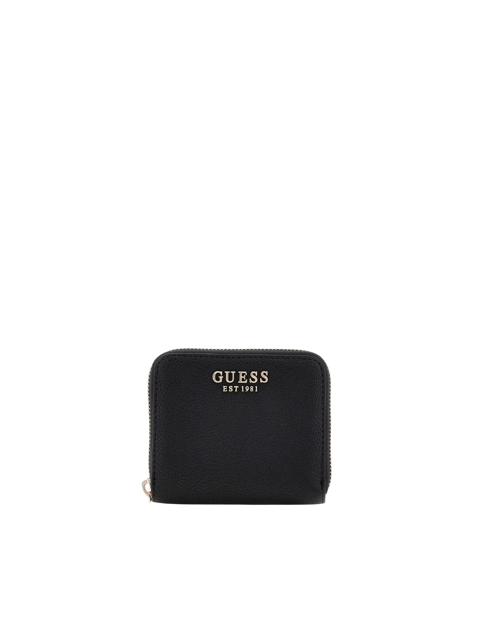 Portafoglio Guess nero con logo dorato