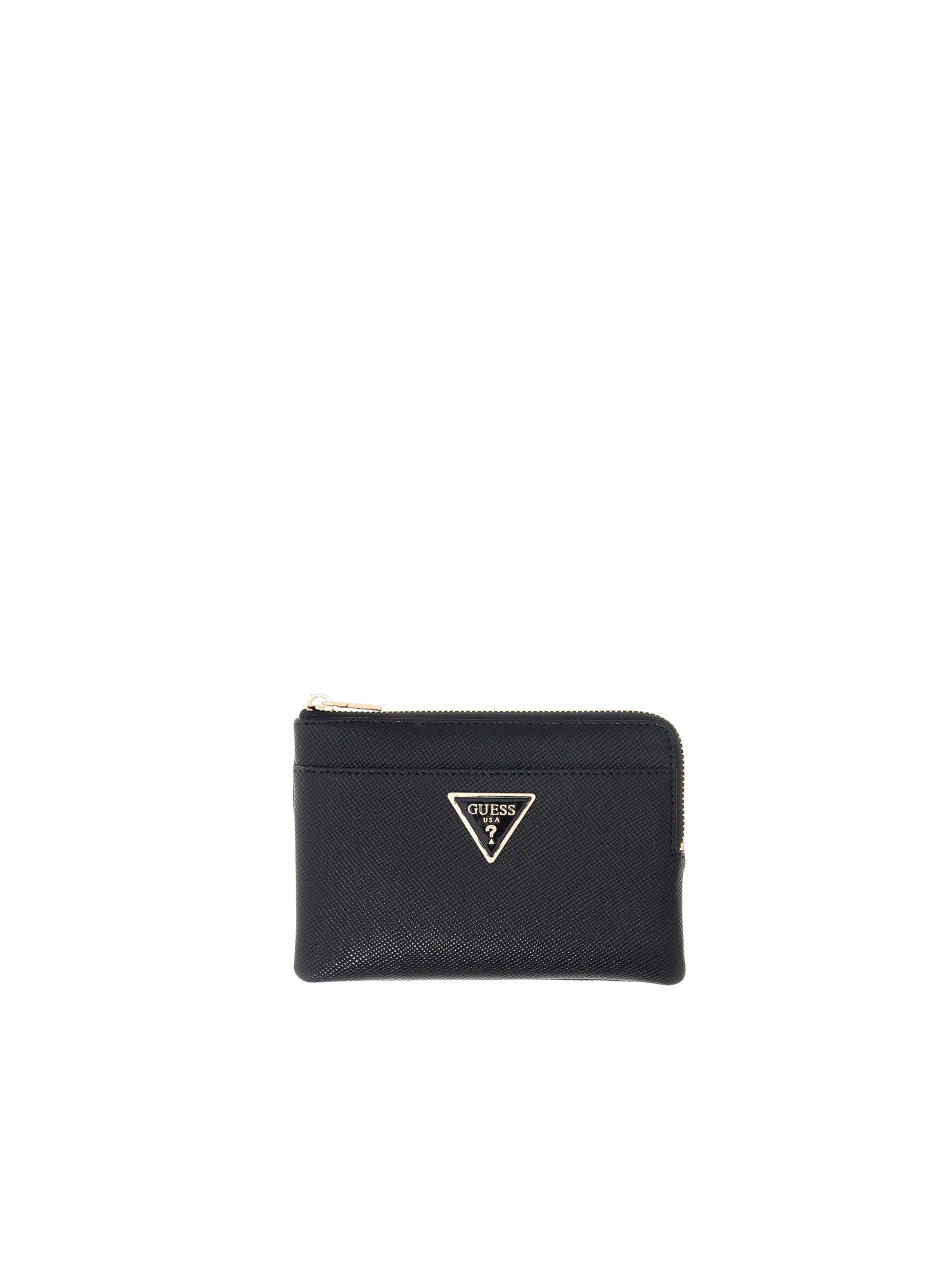 Portafoglio Guess nero con logo triangolare