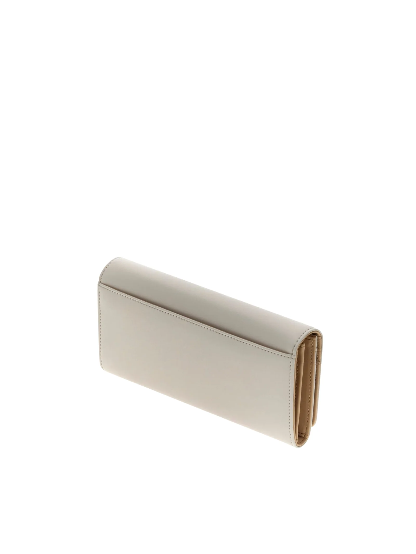 Portafoglio lungo Guess beige con patta e dettaglio metallico - Image 3