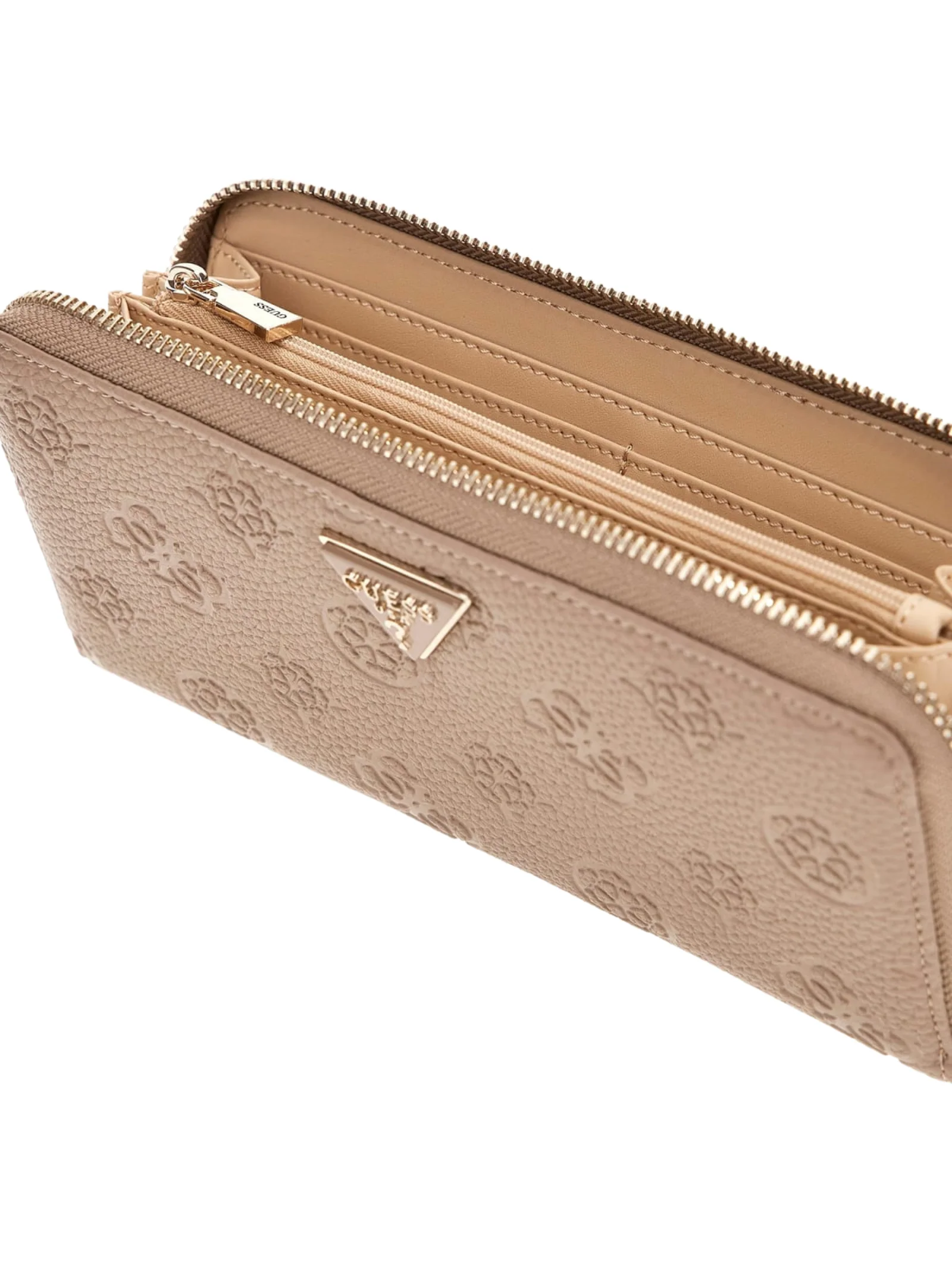Portafoglio lungo Guess marrone con inserti impressi - Image 3