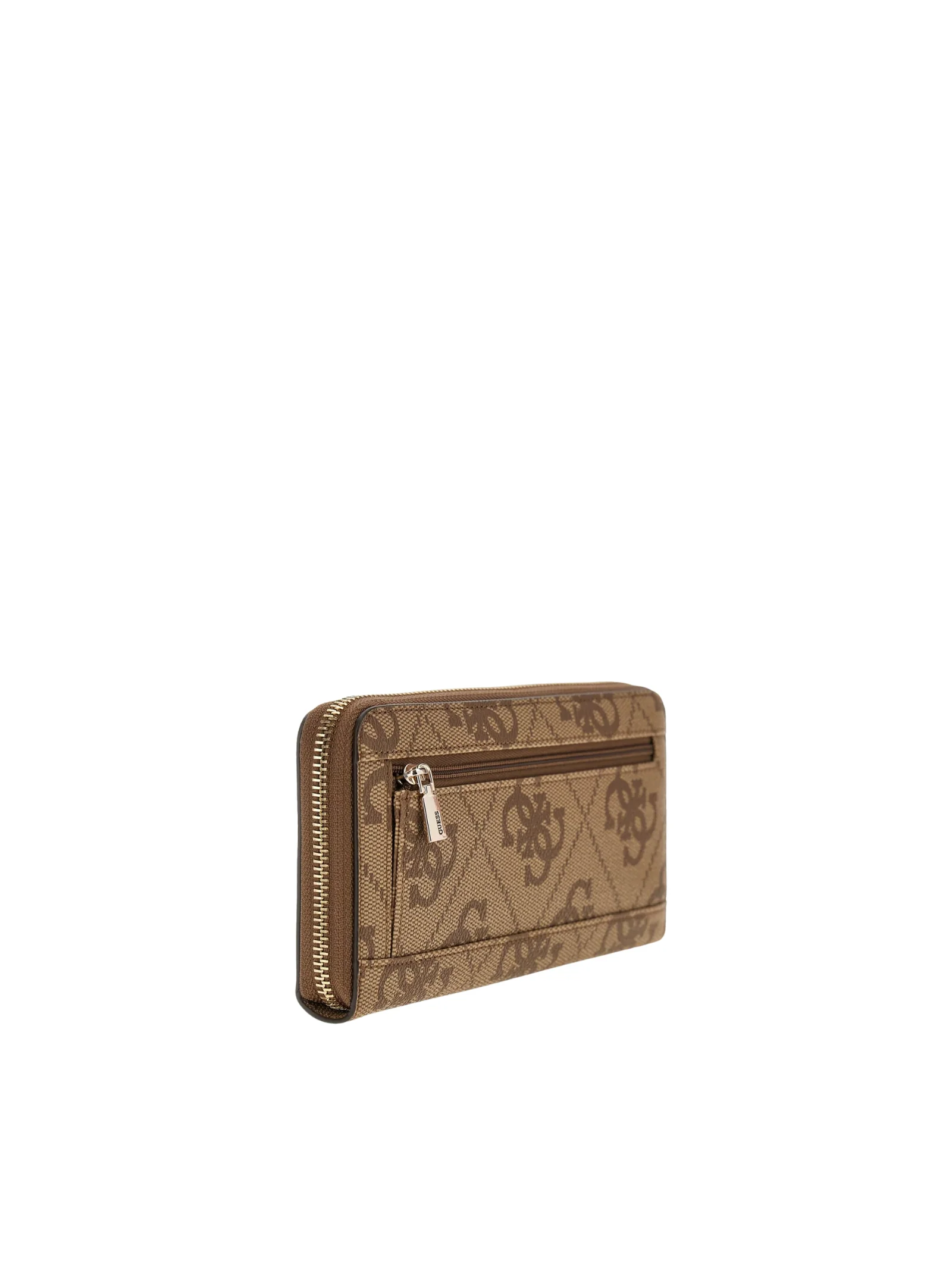 Portafoglio lungo Guess marrone con logo 4G e dettaglio metallico - Image 3