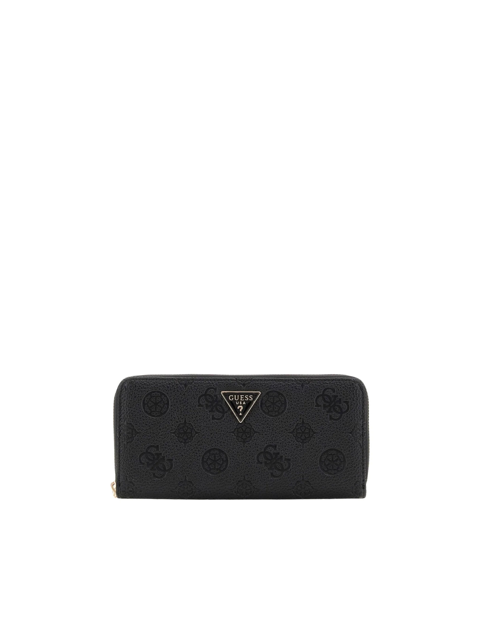 Portafoglio lungo Guess nero con inserti impressi