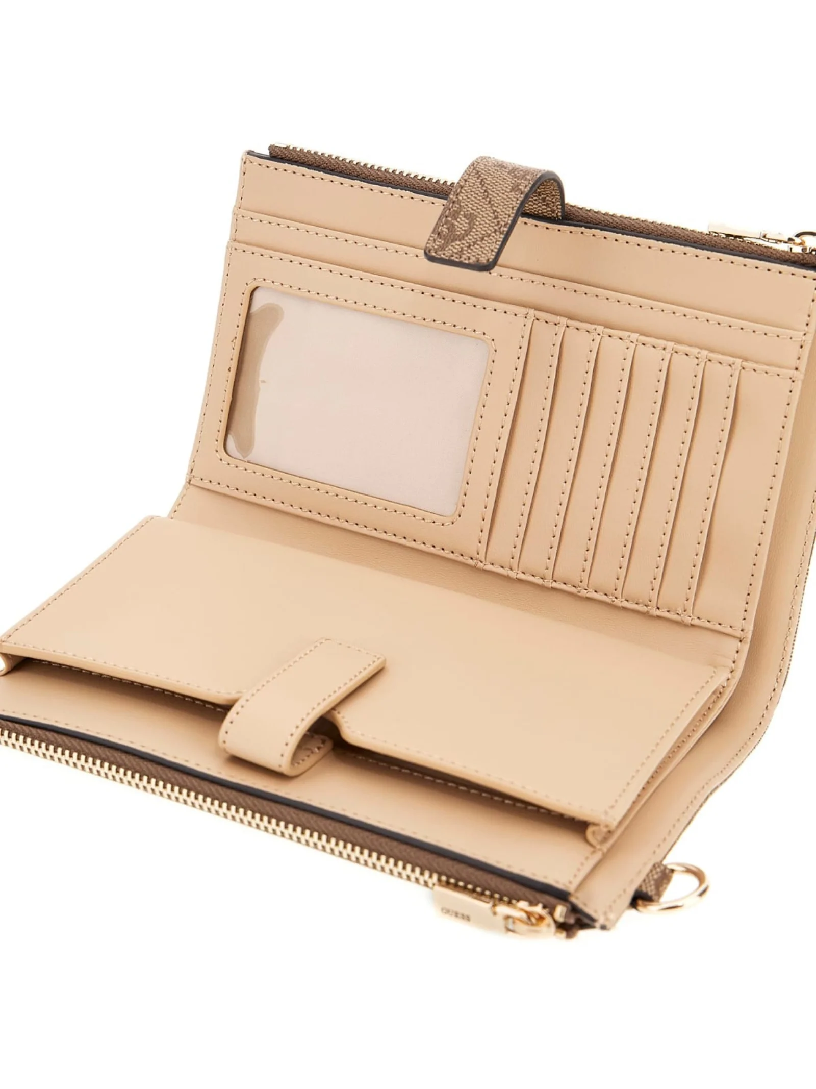 Portafoglio medio Guess marrone con logo 4G all over - Image 3