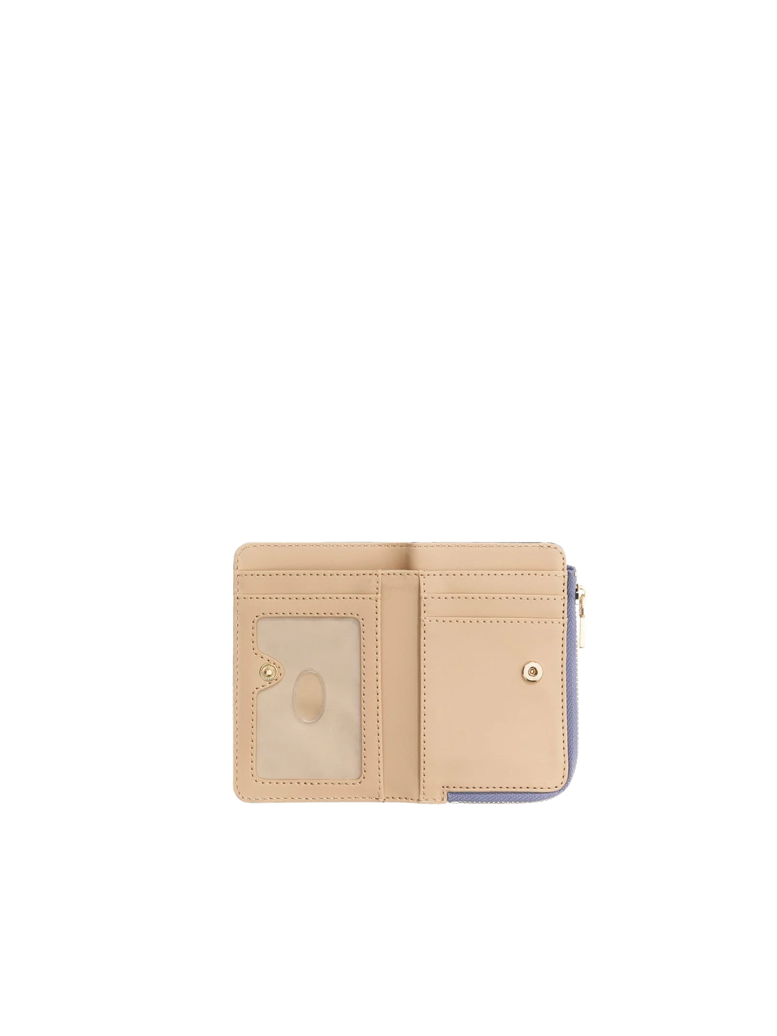 Portafoglio piccolo Guess lilla con bottone automatico e zip - Image 4
