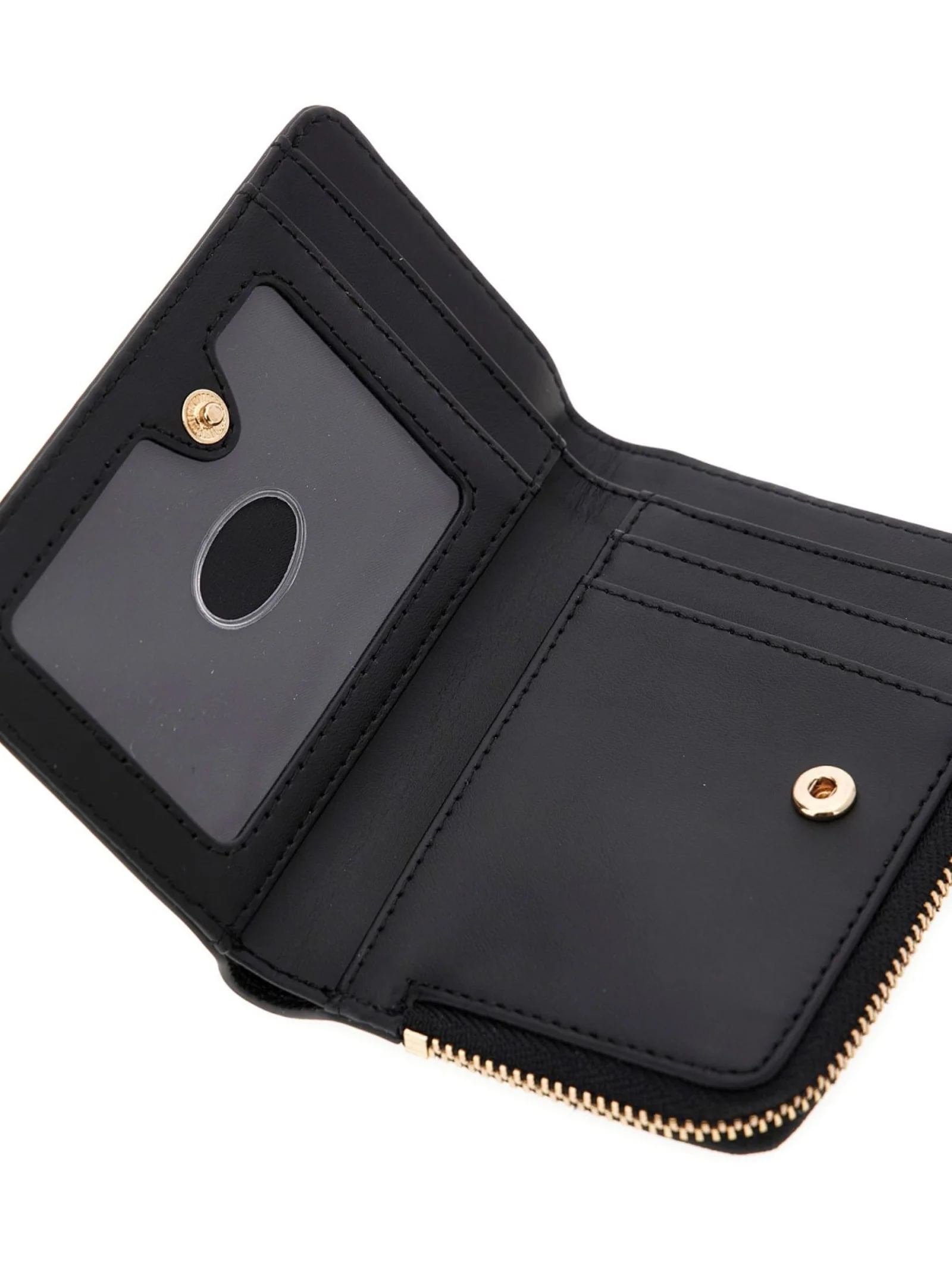 Portafoglio piccolo Guess nero con bottone automatico e zip - Image 3