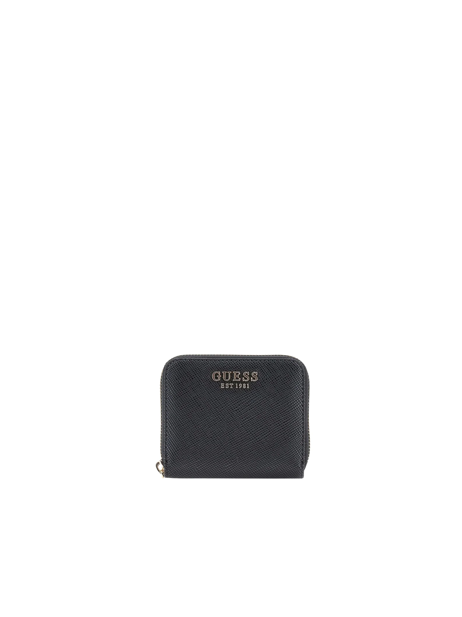 Portafoglio piccolo Guess nero con logo lettering