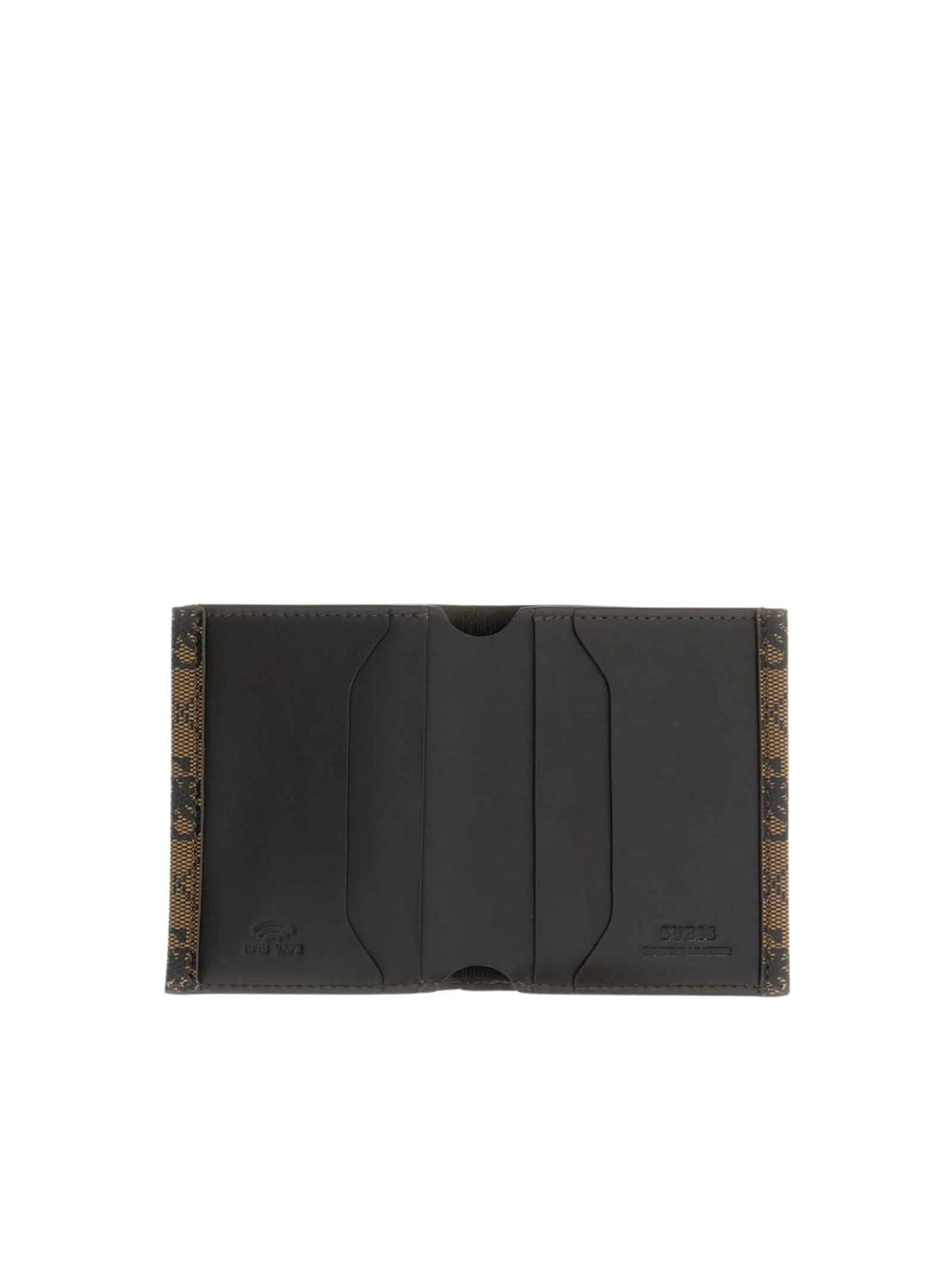Portafoglio verticale Guess marrone con logo 4G all over - Image 4