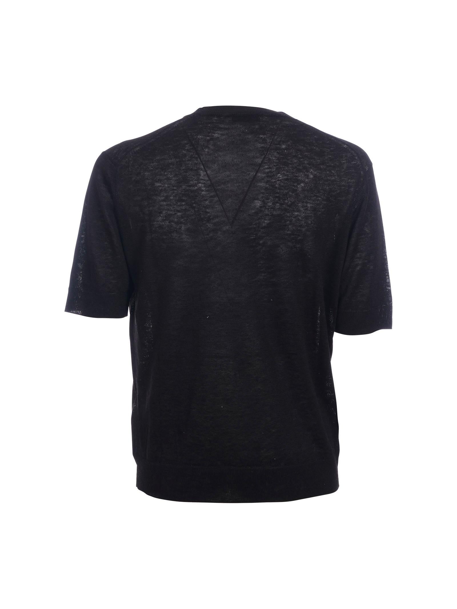 Maglia oversize Portofino nera in lino - Image 3