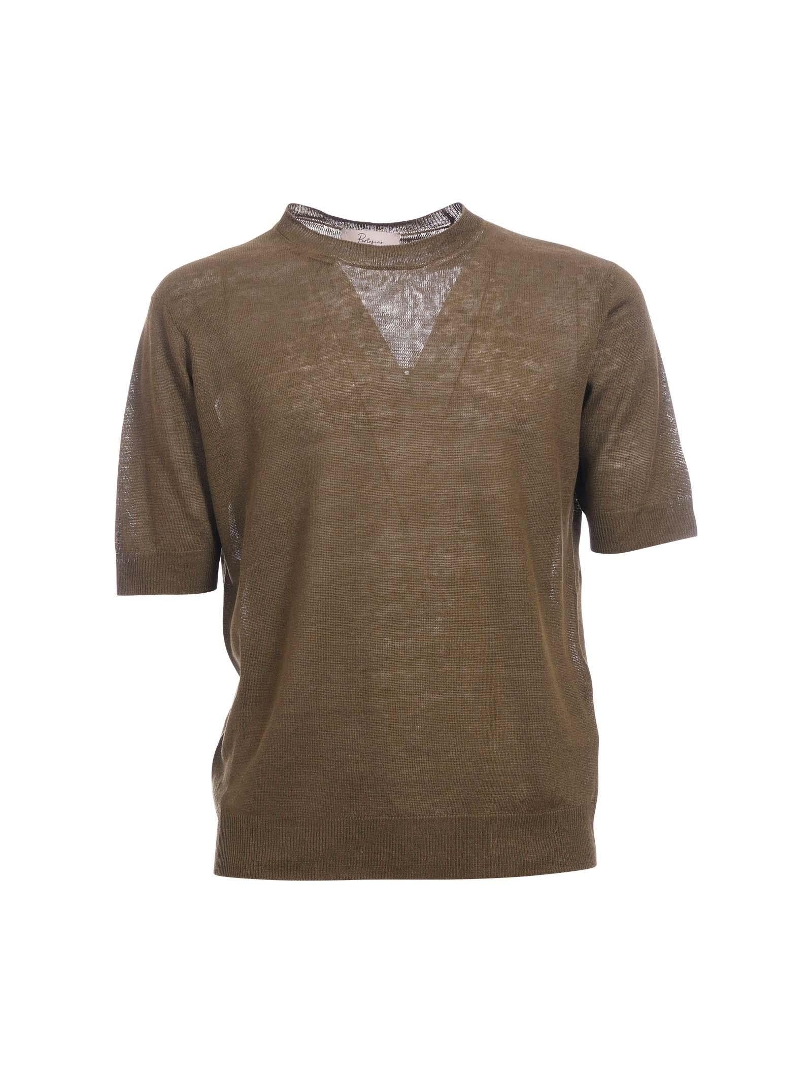 Maglia oversize Portofino verde militare in lino