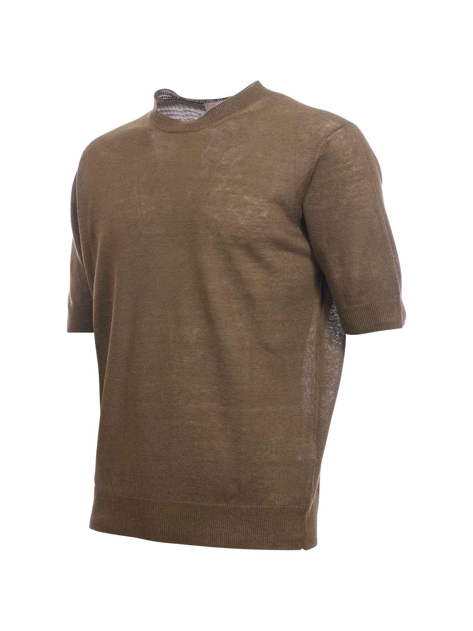 Maglia oversize Portofino verde militare in lino - Image 2