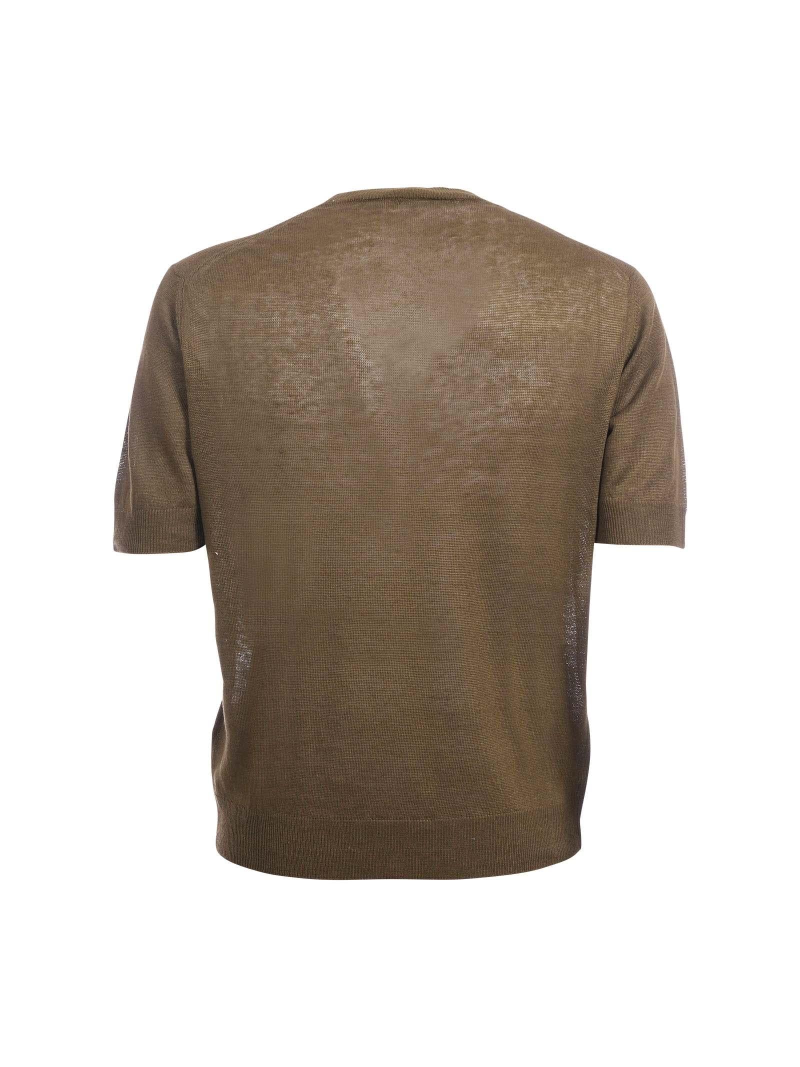 Maglia oversize Portofino verde militare in lino - Image 3