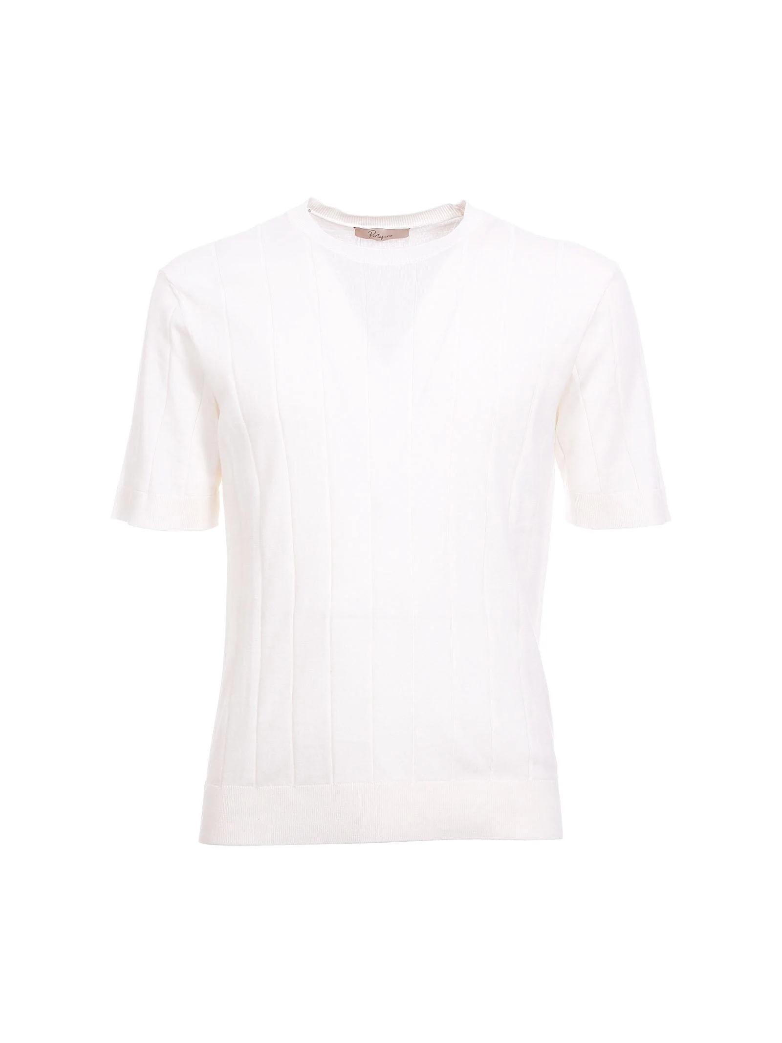 Maglia Portofino bianca a coste verticali