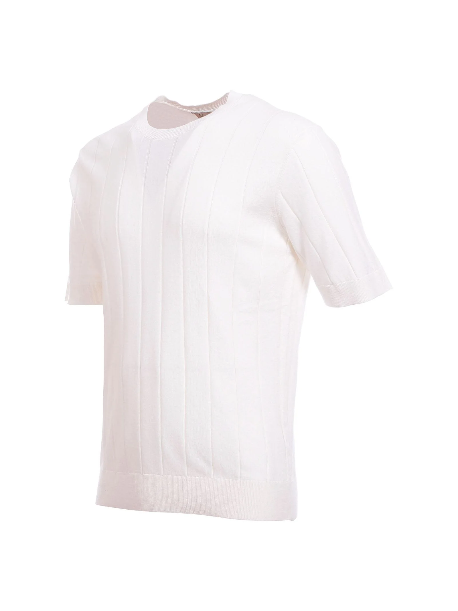 Maglia Portofino bianca a coste verticali - Image 2