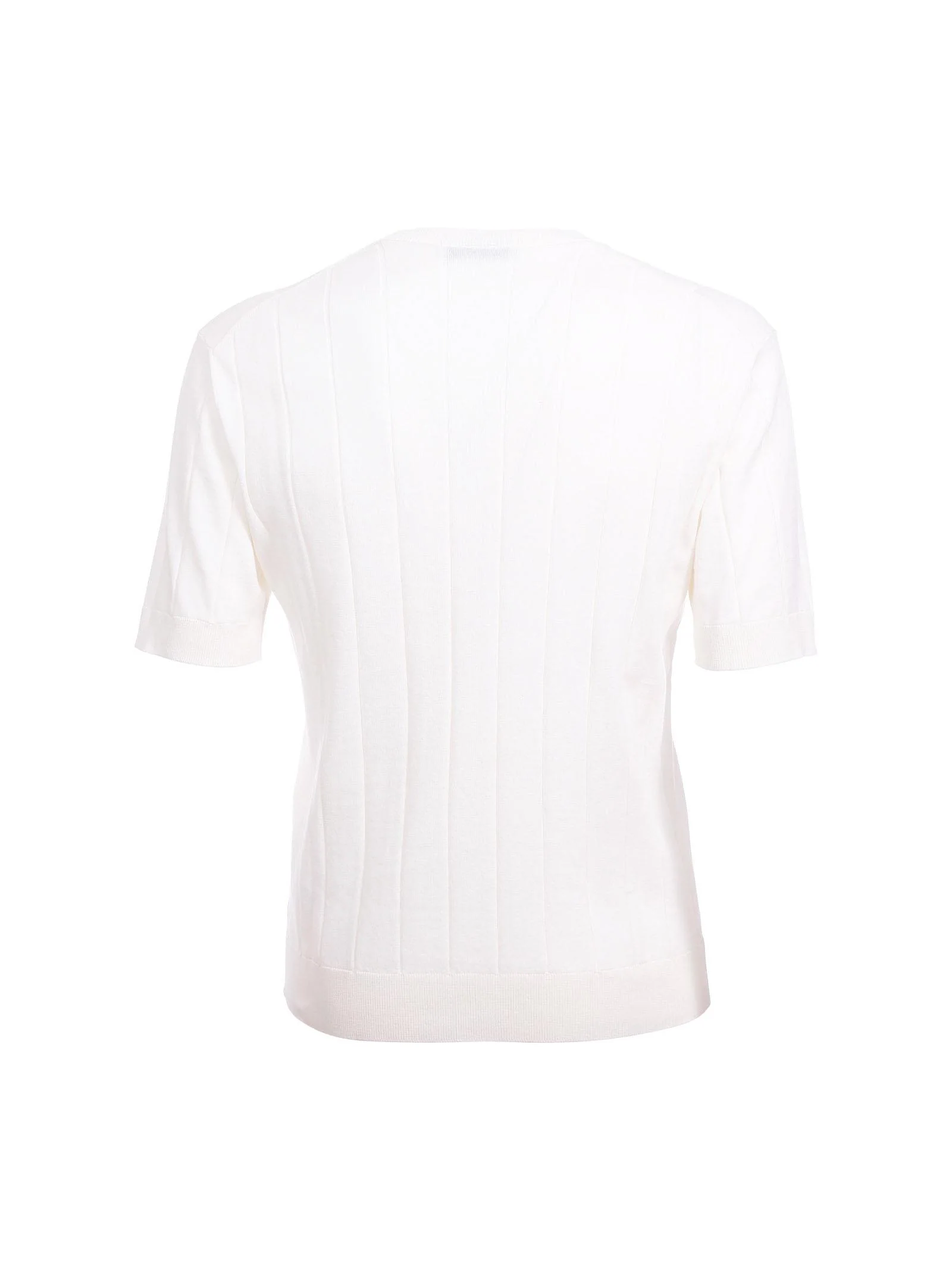 Maglia Portofino bianca a coste verticali - Image 3