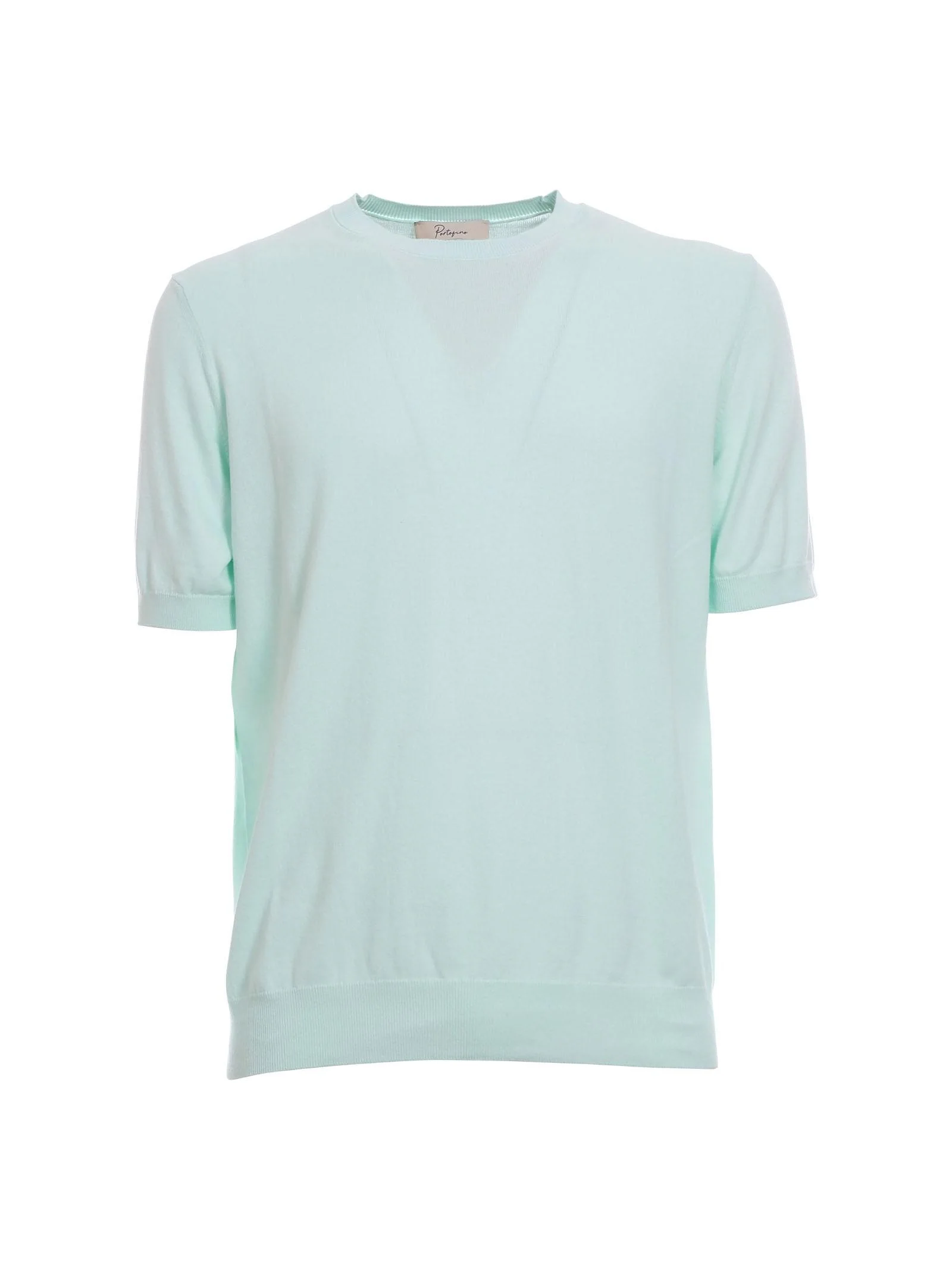 Maglia Portofino verde acqua con profili a coste