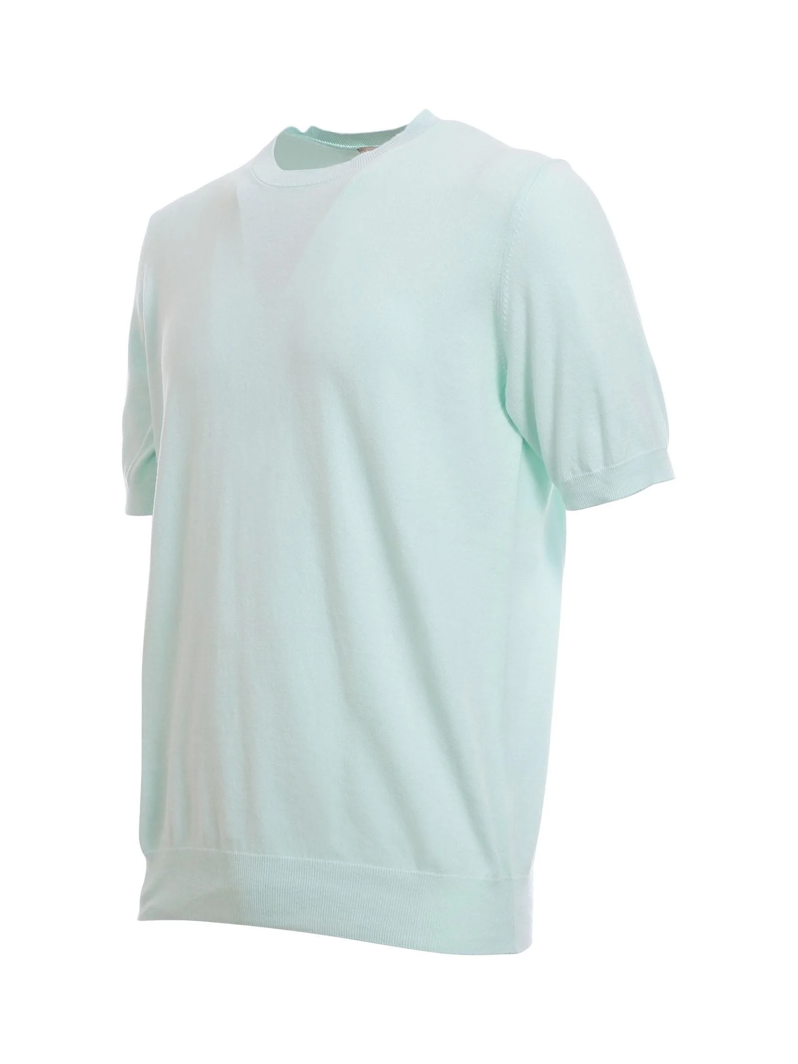 Maglia Portofino verde acqua con profili a coste - Image 2