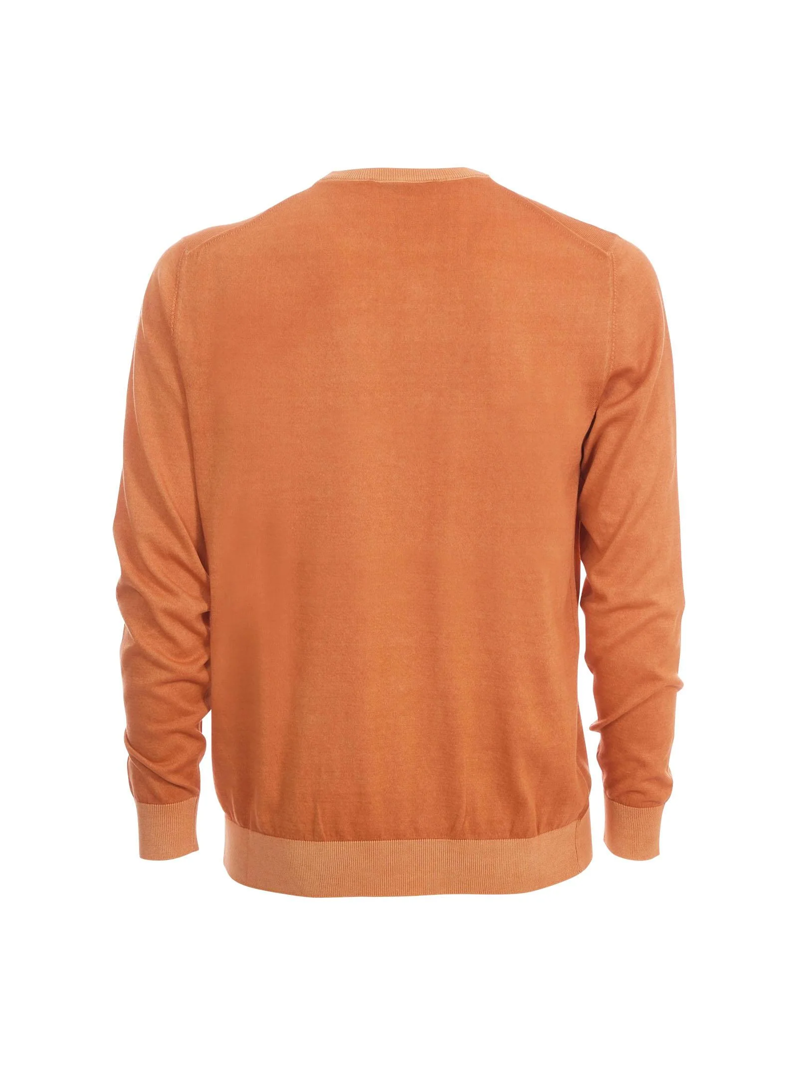 Pullover in filo Portofino arancione con dettagli a contrasto - Image 3