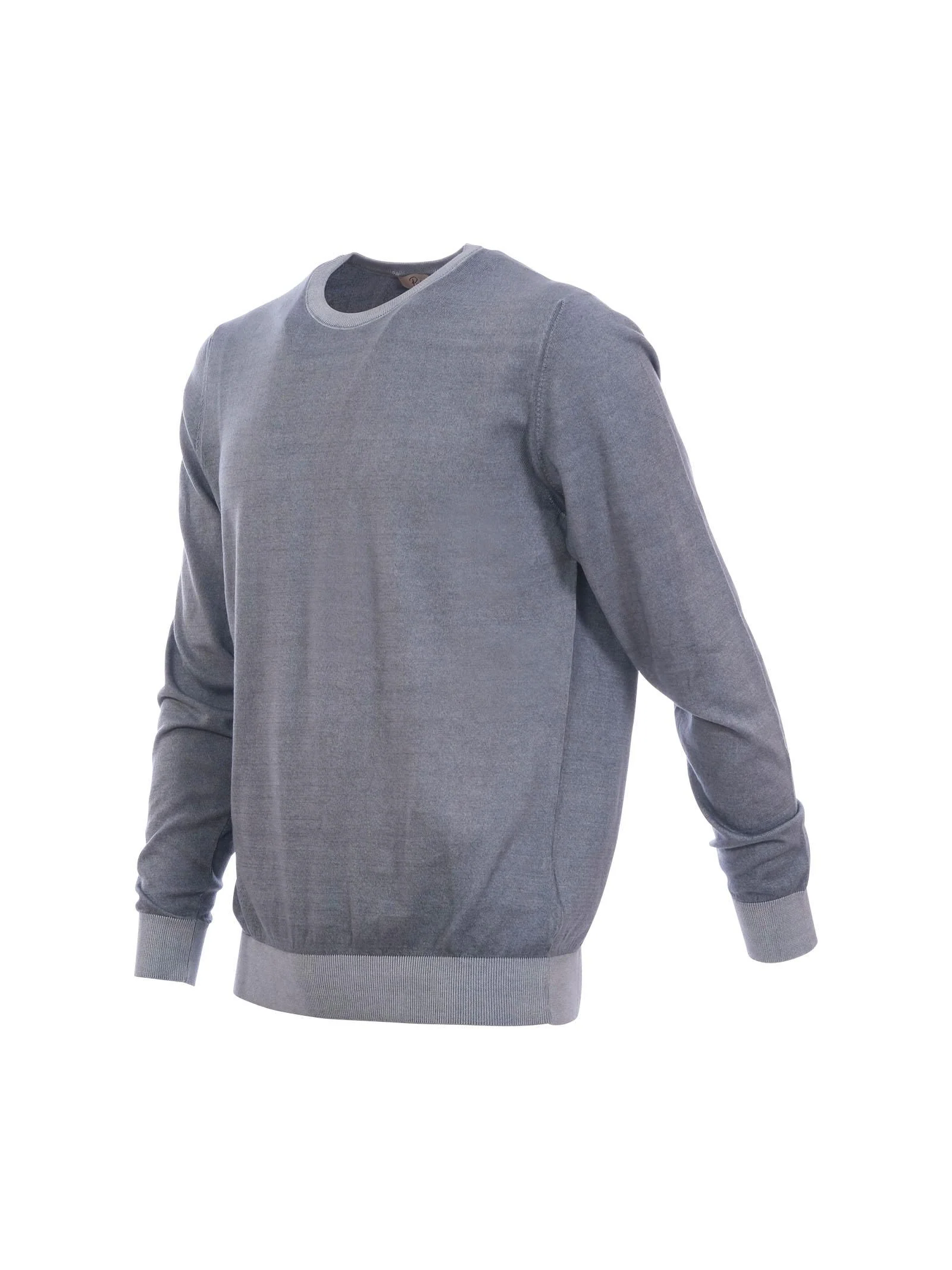 Pullover in filo Portofino grigio con dettagli a contrasto - Image 2