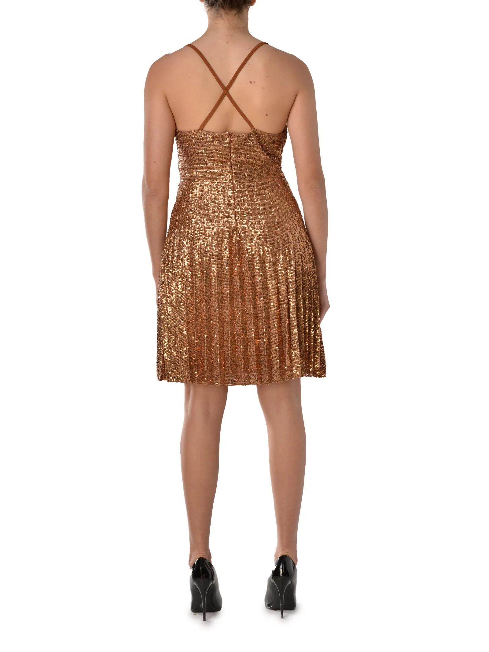 Abito corto oro paillettes - Image 3