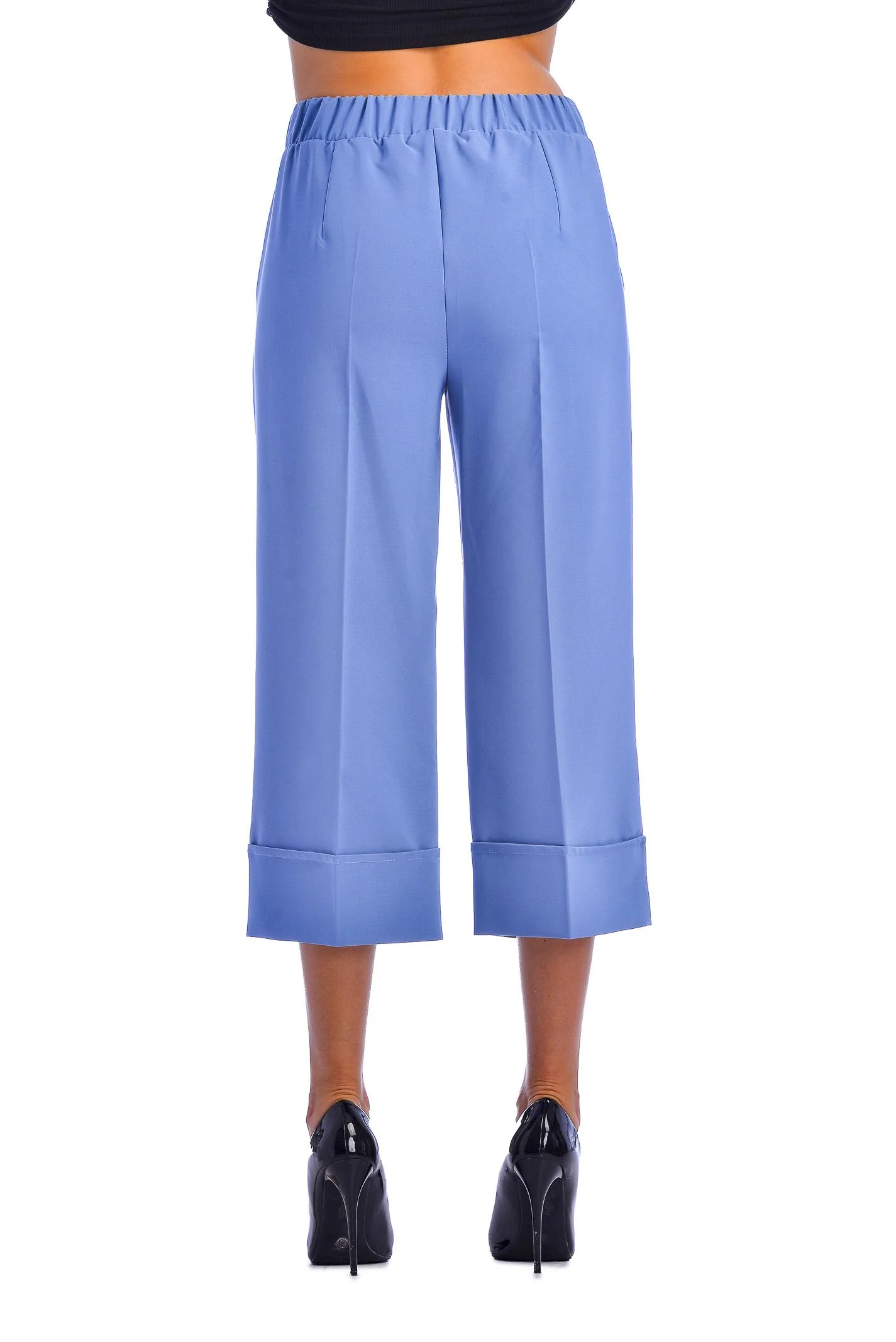 Pantalone cropped azzurro polvere - Image 3