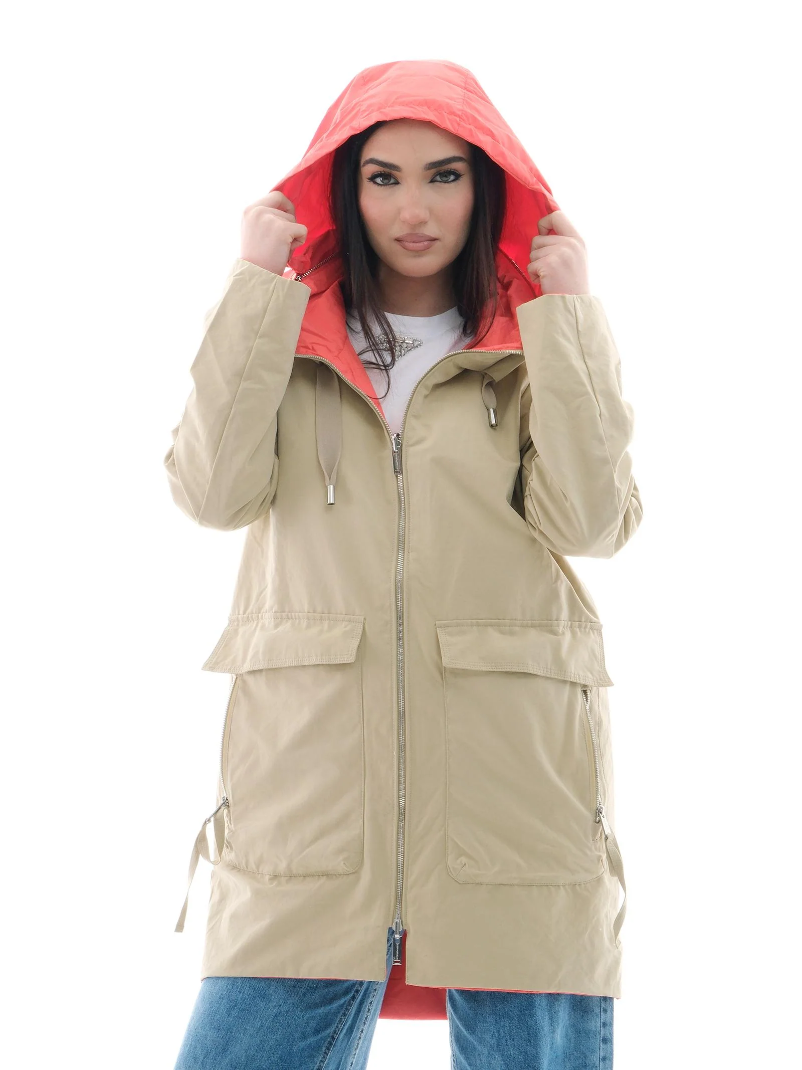 Parka reversibile Rino e Pelle "Maxime" beige - Image 3
