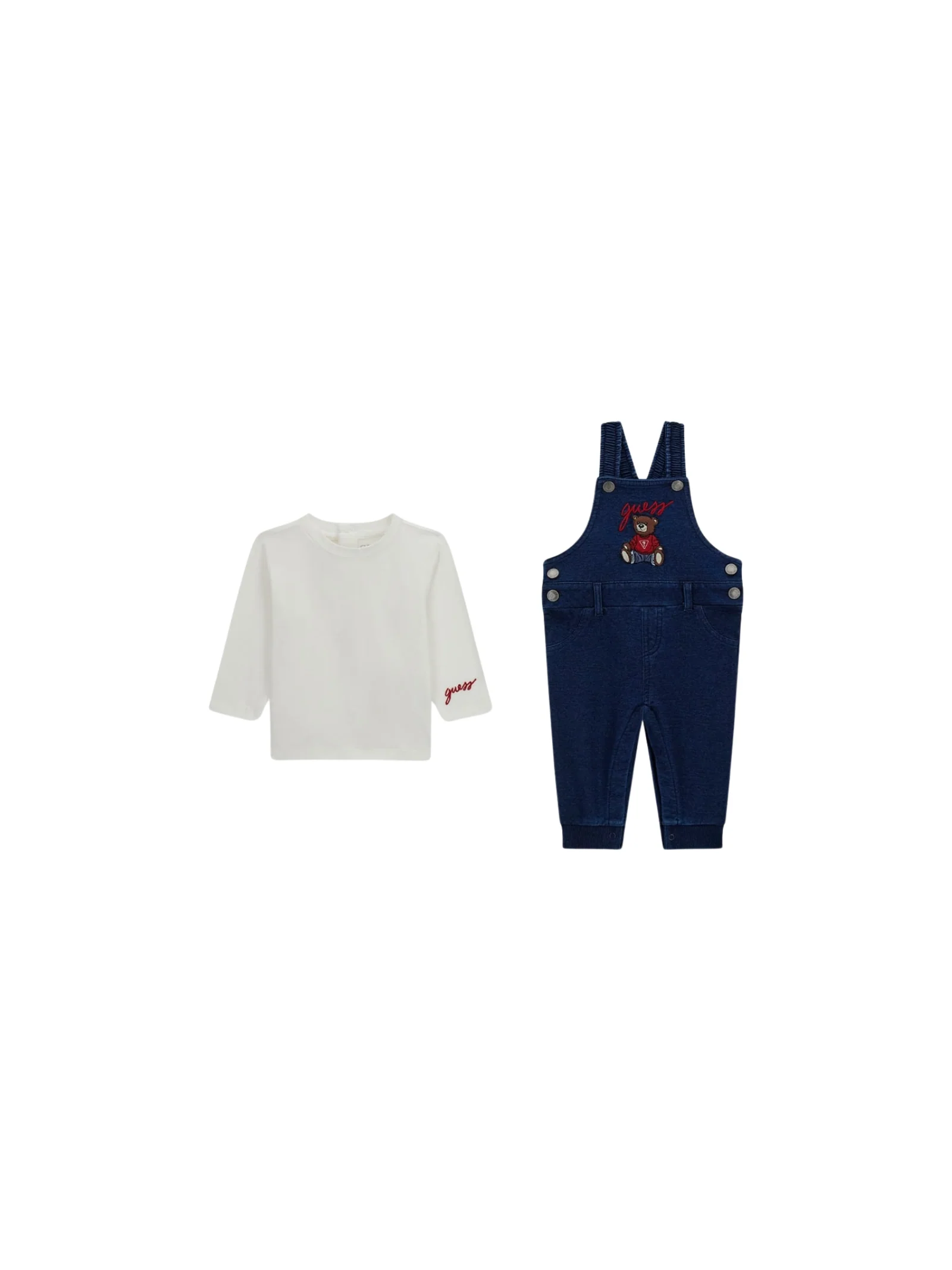 Salopette con maglia Guess blu e bianco