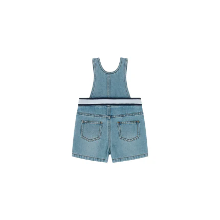 Salopette in denim Moschino azzurro con patch teddy - Image 2