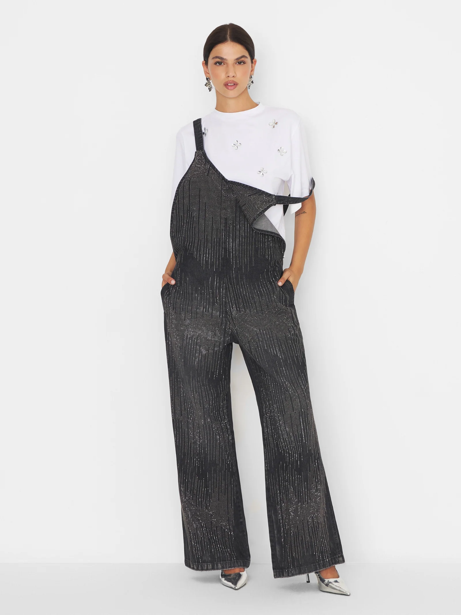 Salopette "Rain" Silence Limited in denim grigio scuro - Image 3