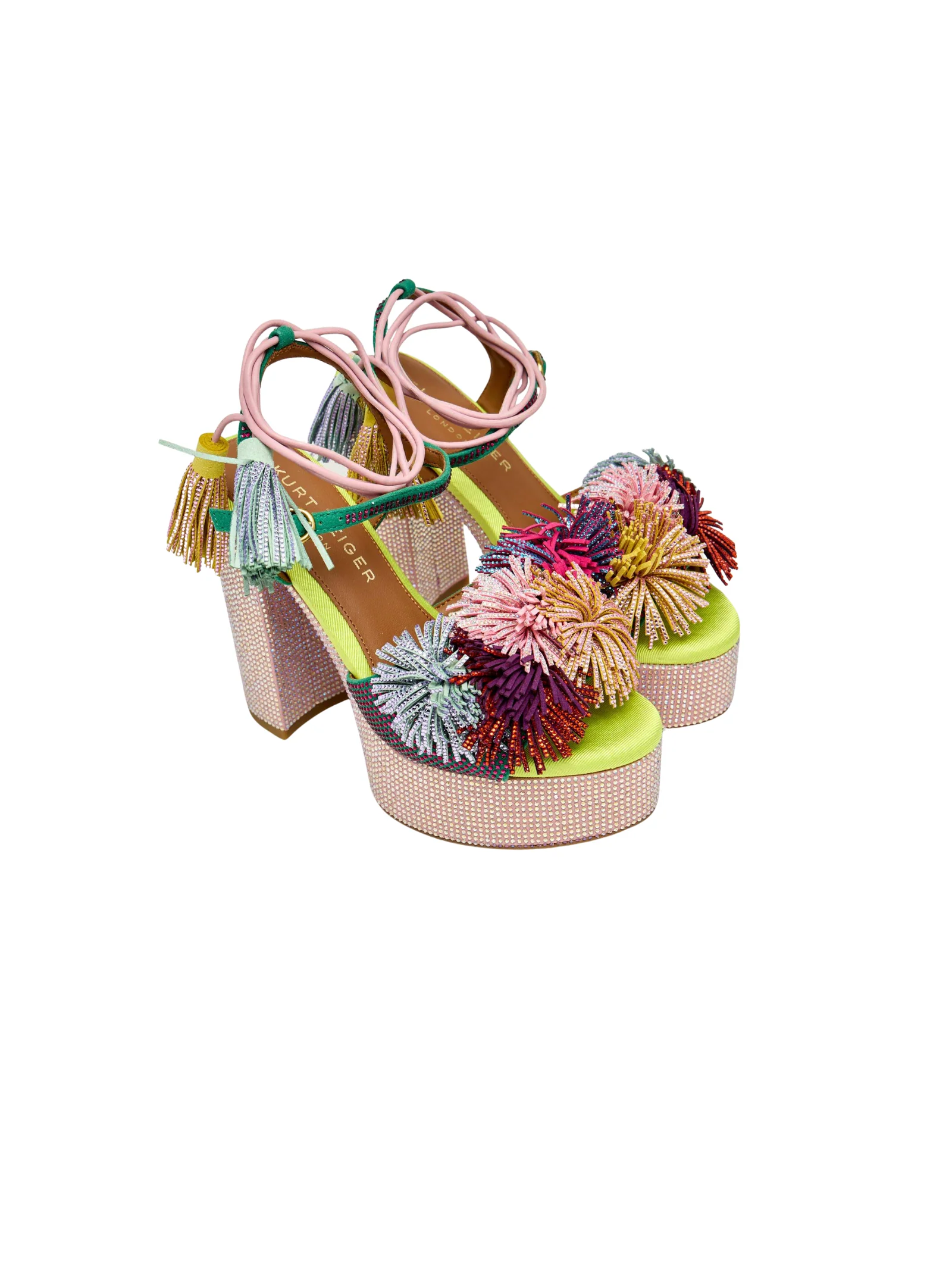 Sandali con tacco "Pom Pom Tie Platform" Kurt Geiger multicolor - Image 2