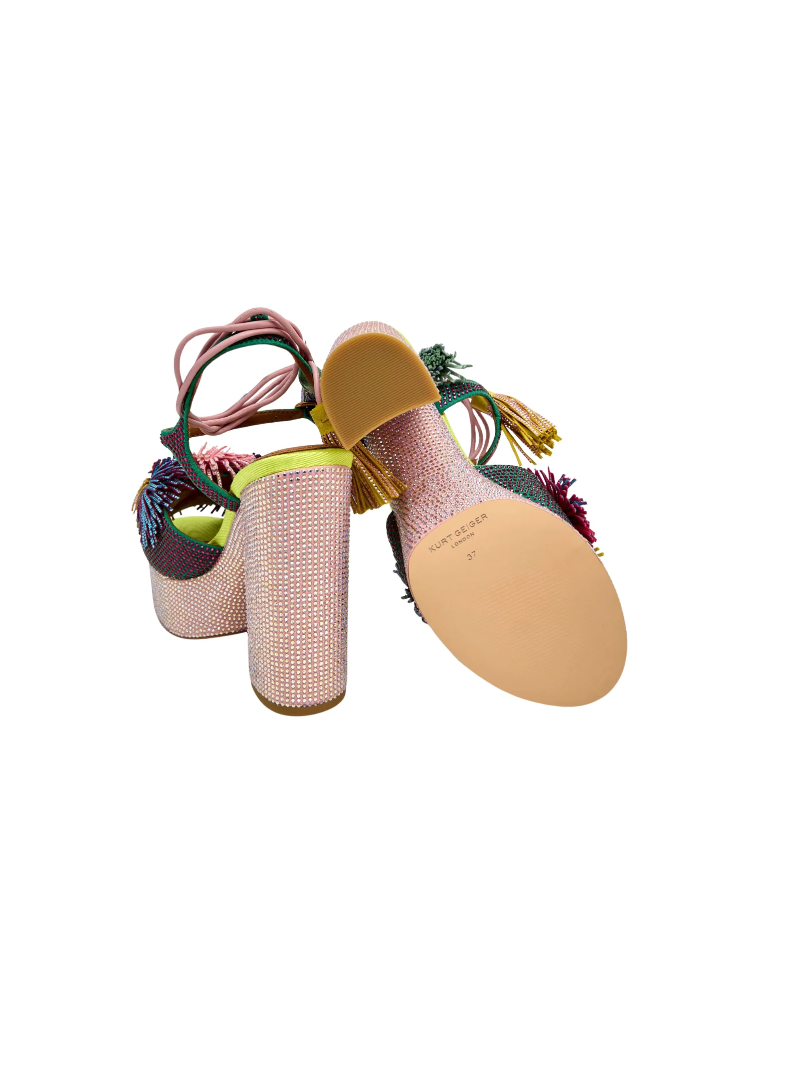 Sandali con tacco "Pom Pom Tie Platform" Kurt Geiger multicolor - Image 3