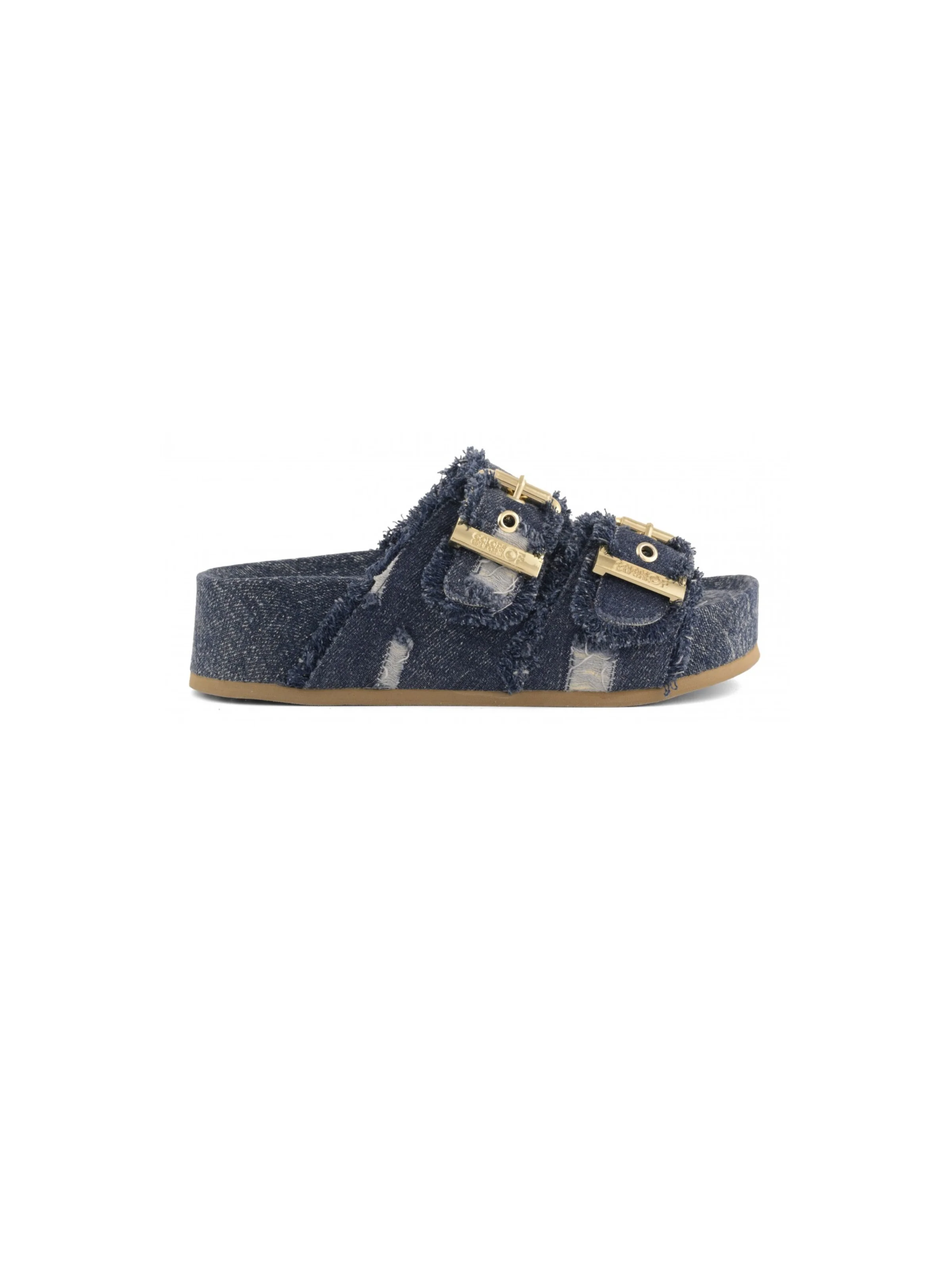 Sandali fussbett alto Colors Of California blu denim