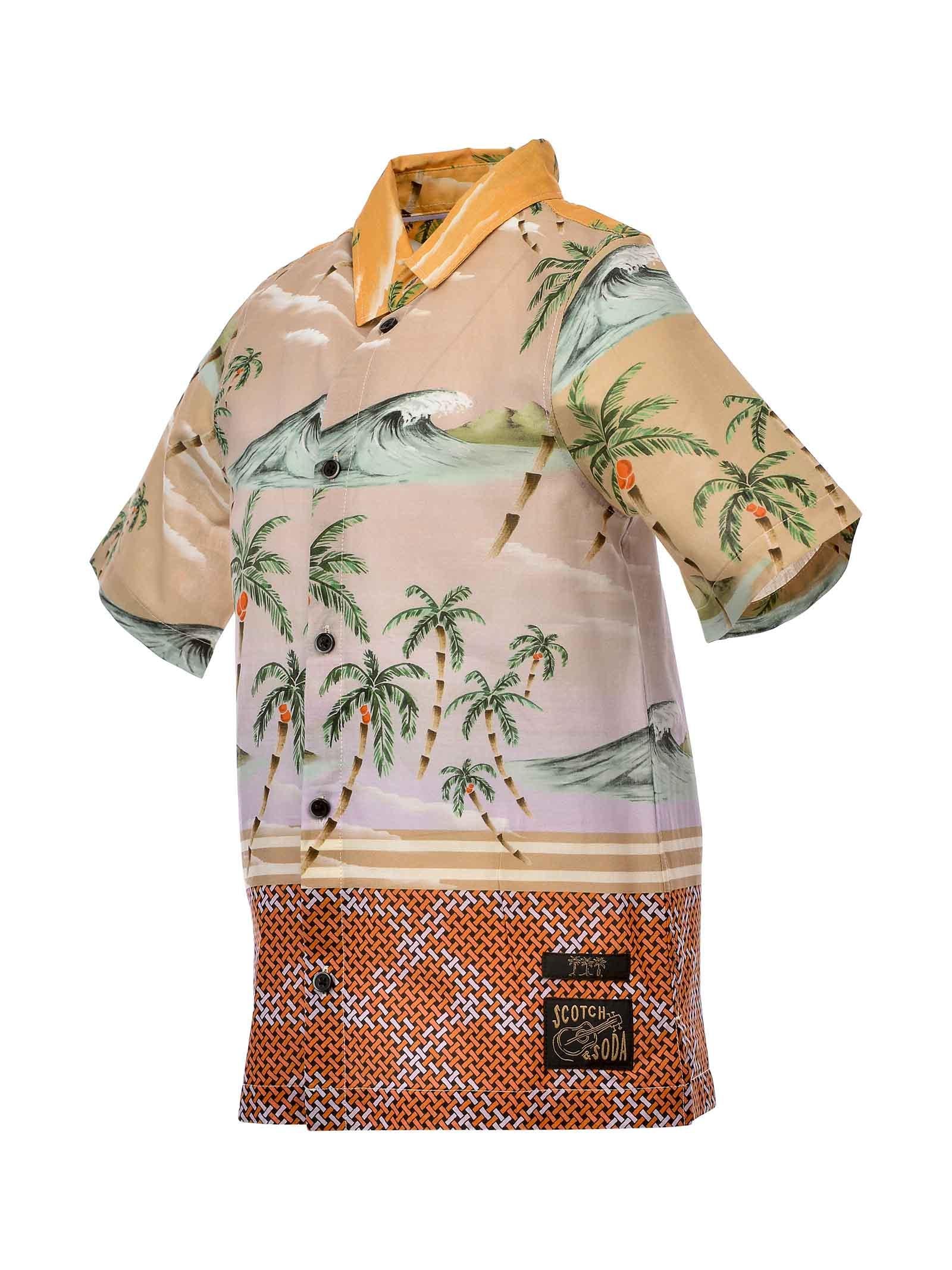 Camicia beige stampa summer - Image 2