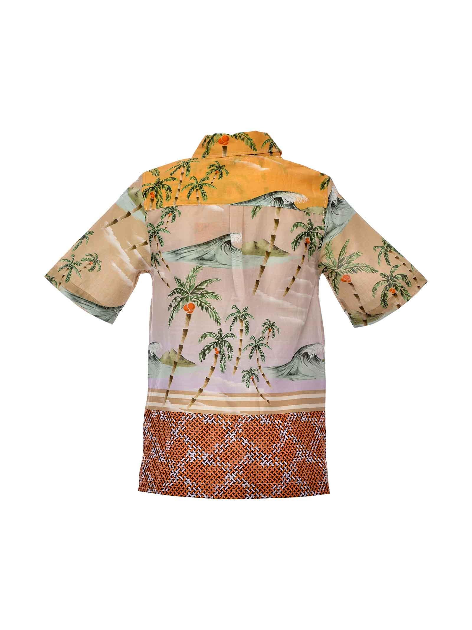 Camicia beige stampa summer - Image 3