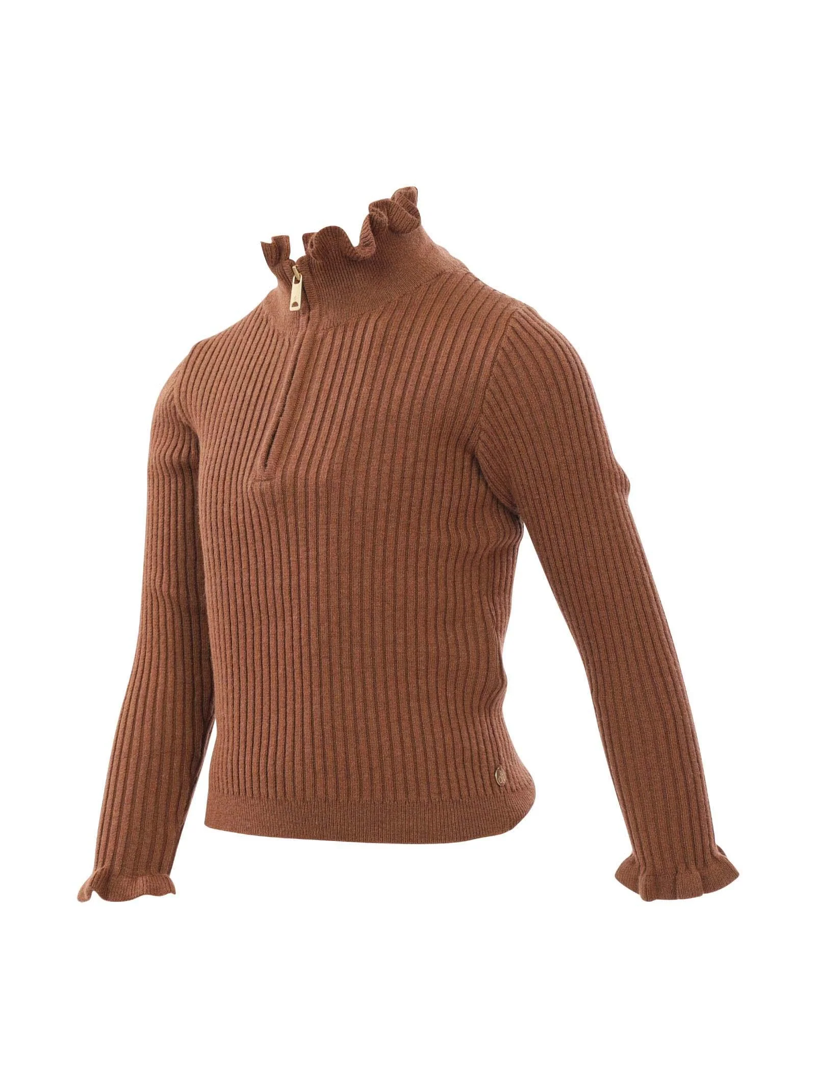 Maglioncino marrone con zip - Image 2