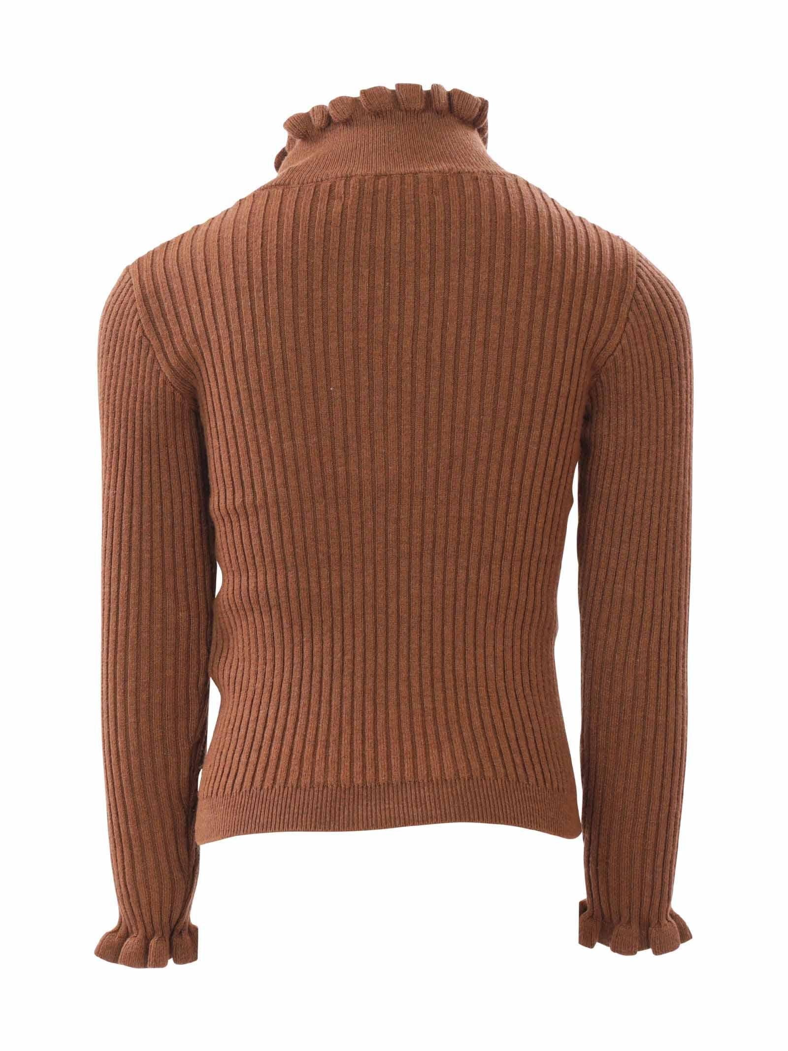 Maglioncino marrone con zip - Image 3