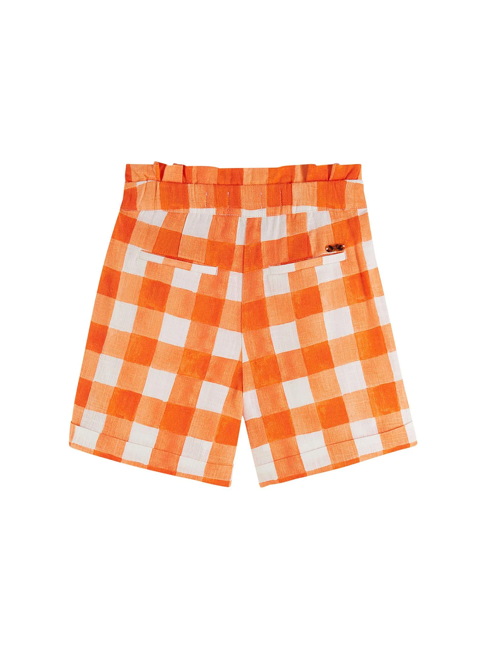 Shorts a quadri arancio e bianco - Image 2