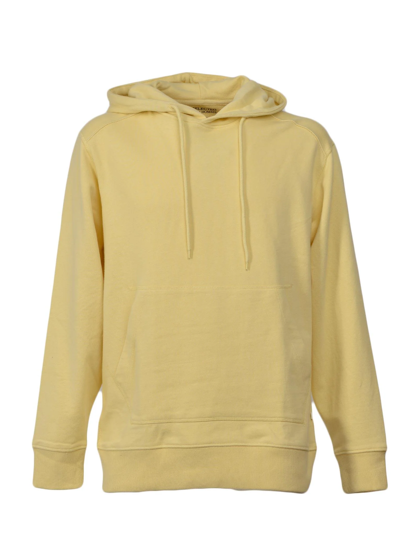 Felpa basic con cappuccio gialla
