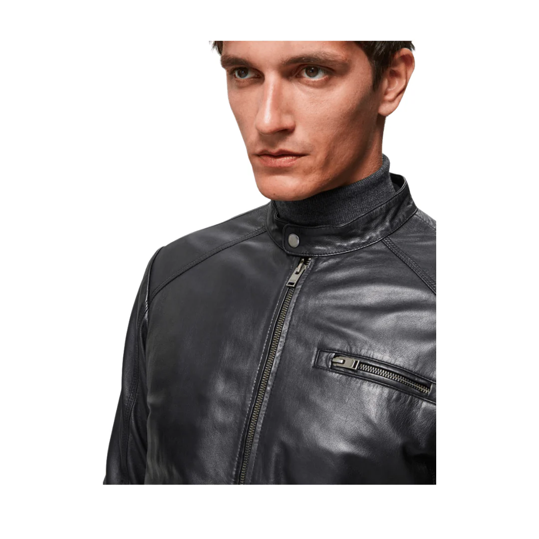 Giubbino pelle nero Selected - Image 4