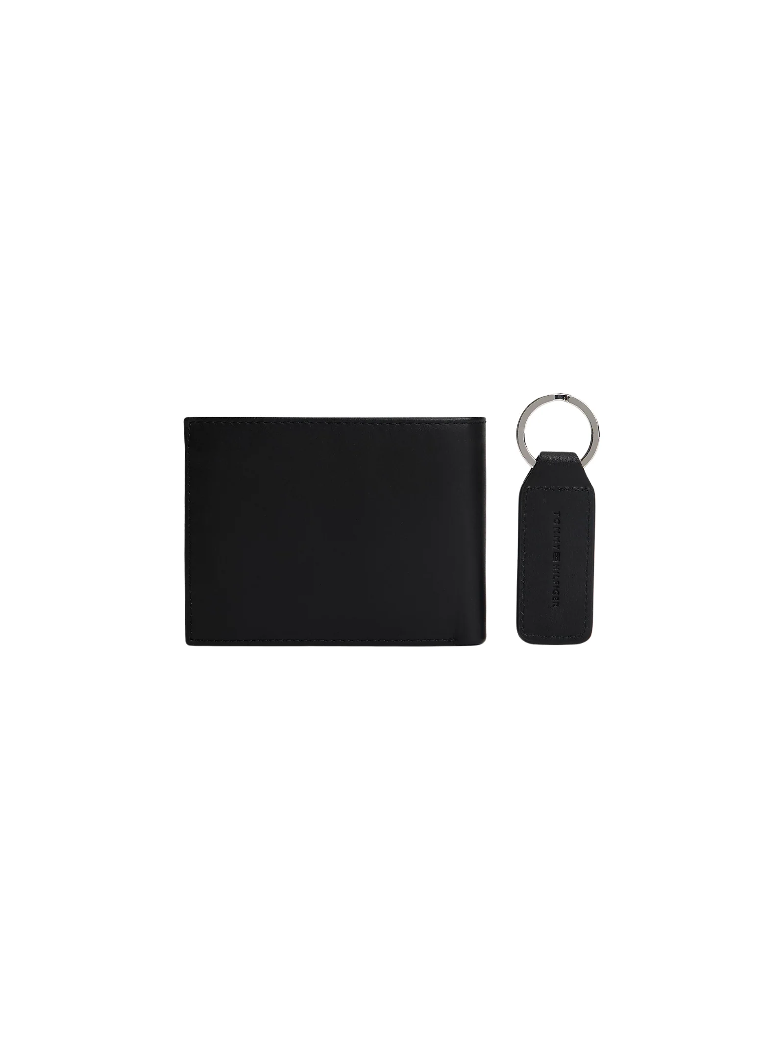 Set portafoglio e portachiavi Tommy Hilfiger nero in pelle - Image 2
