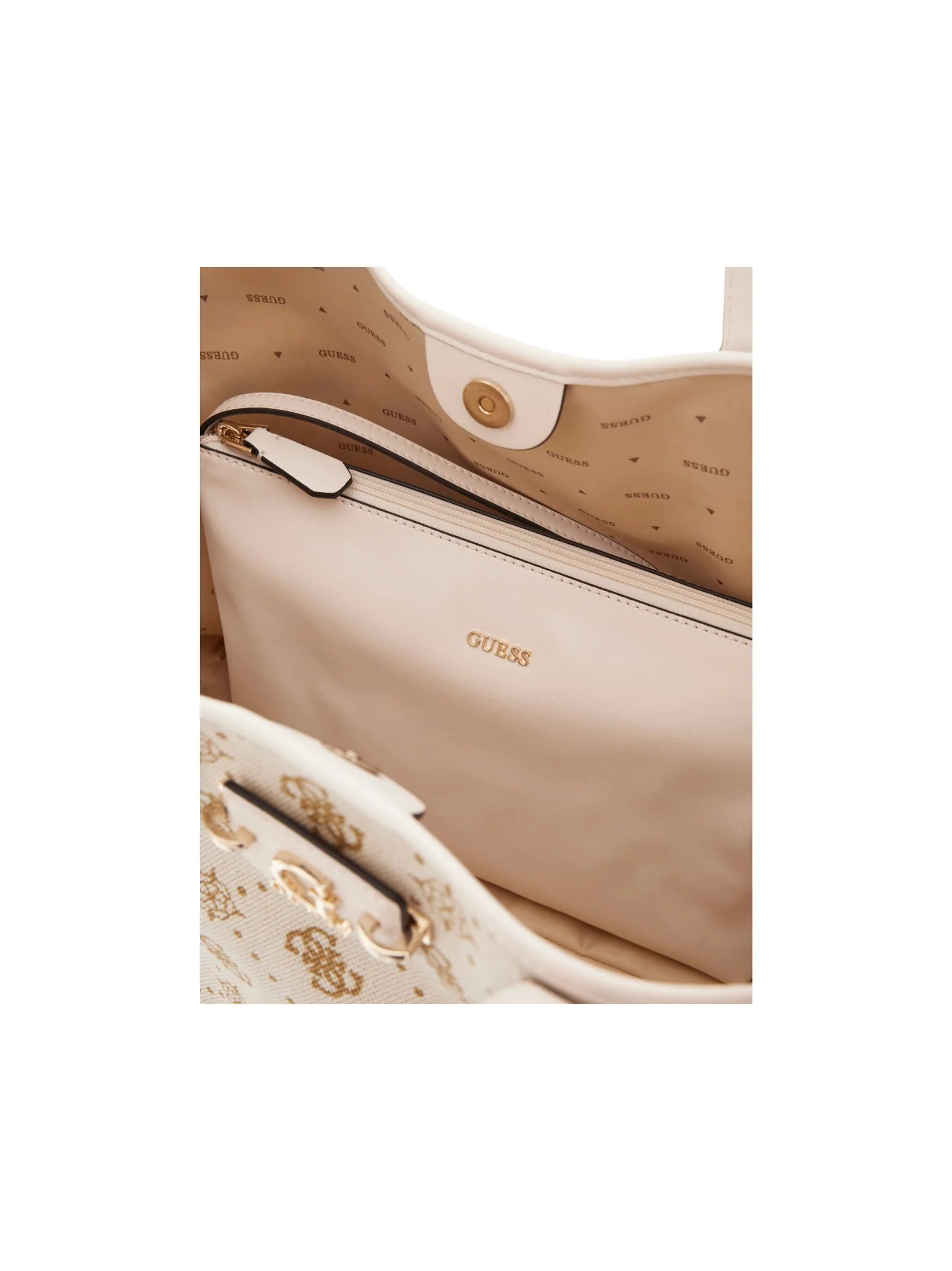 Shopper Guess beige con pochette interna - Image 3