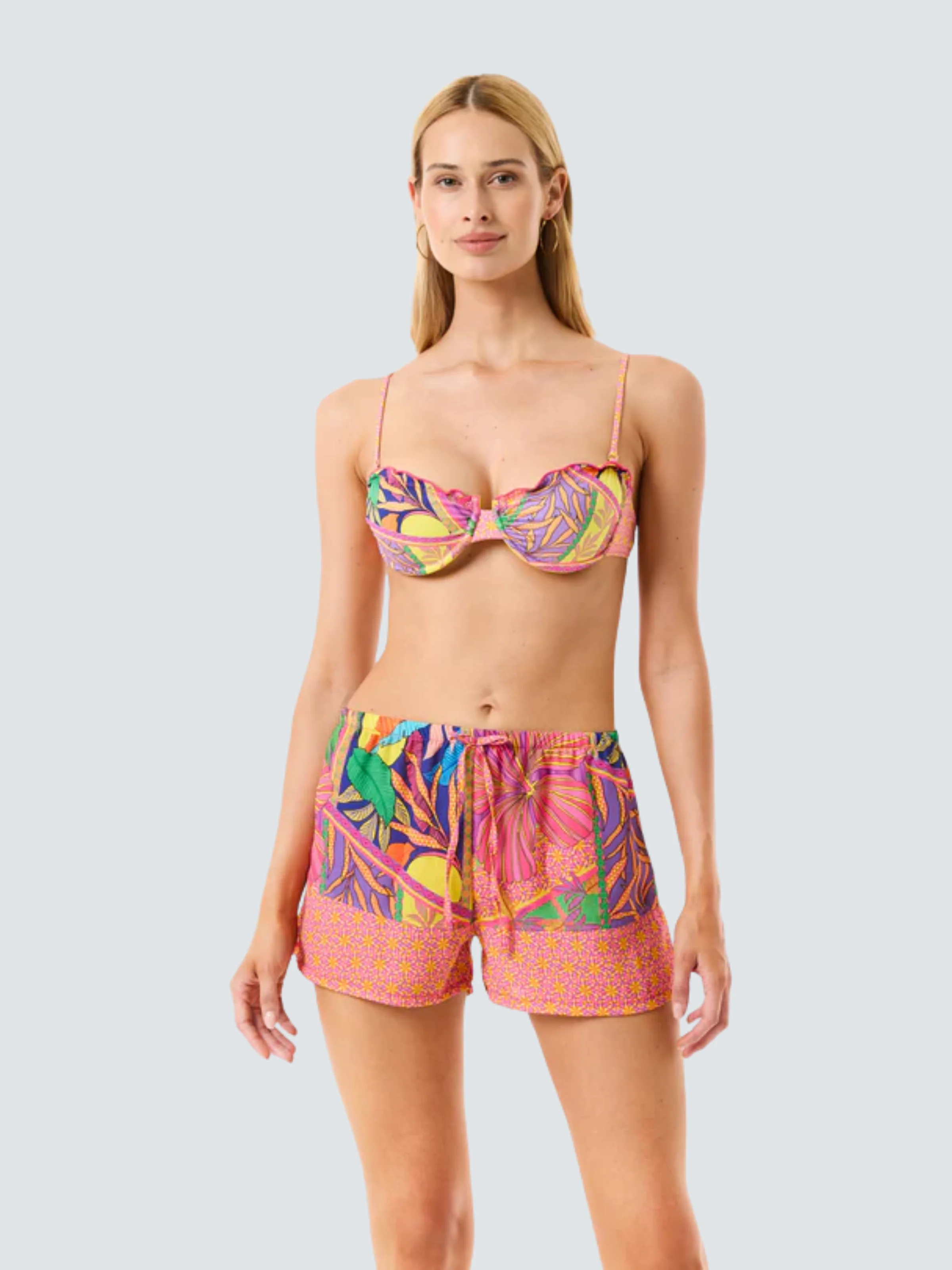 Shorts 4Giveness rosa fantasia tropicale
