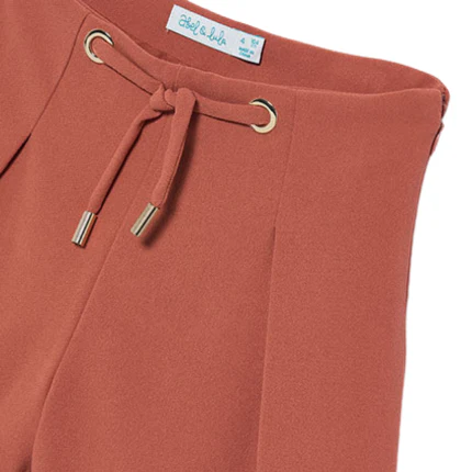 Shorts Abel & Lula marrone con coulisse e pinces - Image 3