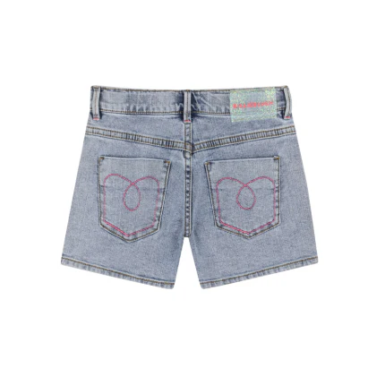 Shorts Billie Blush grigi in denim con dettaglio in paillettes - Image 2