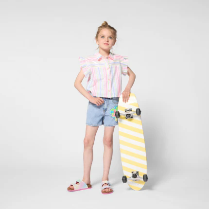 Shorts Billie Blush grigi in denim con dettaglio in paillettes - Image 4